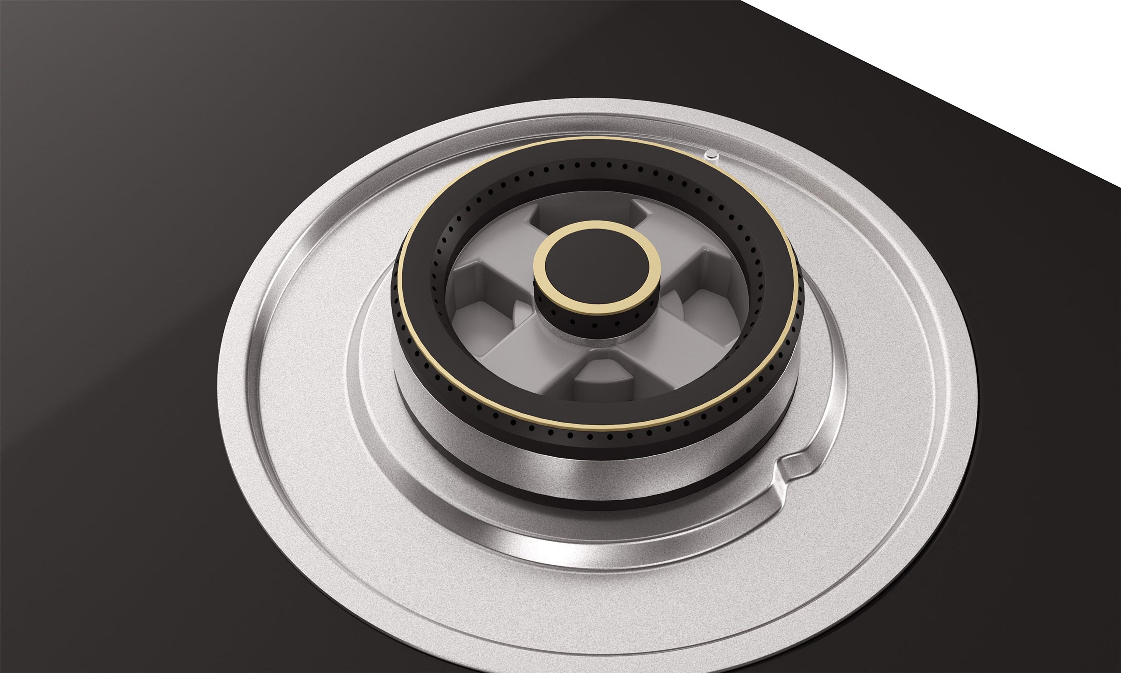 Optima by Livspace 3 Brass Burner 600mm with Auto Ignition gloss finish Hob | Optima HB 3B 60