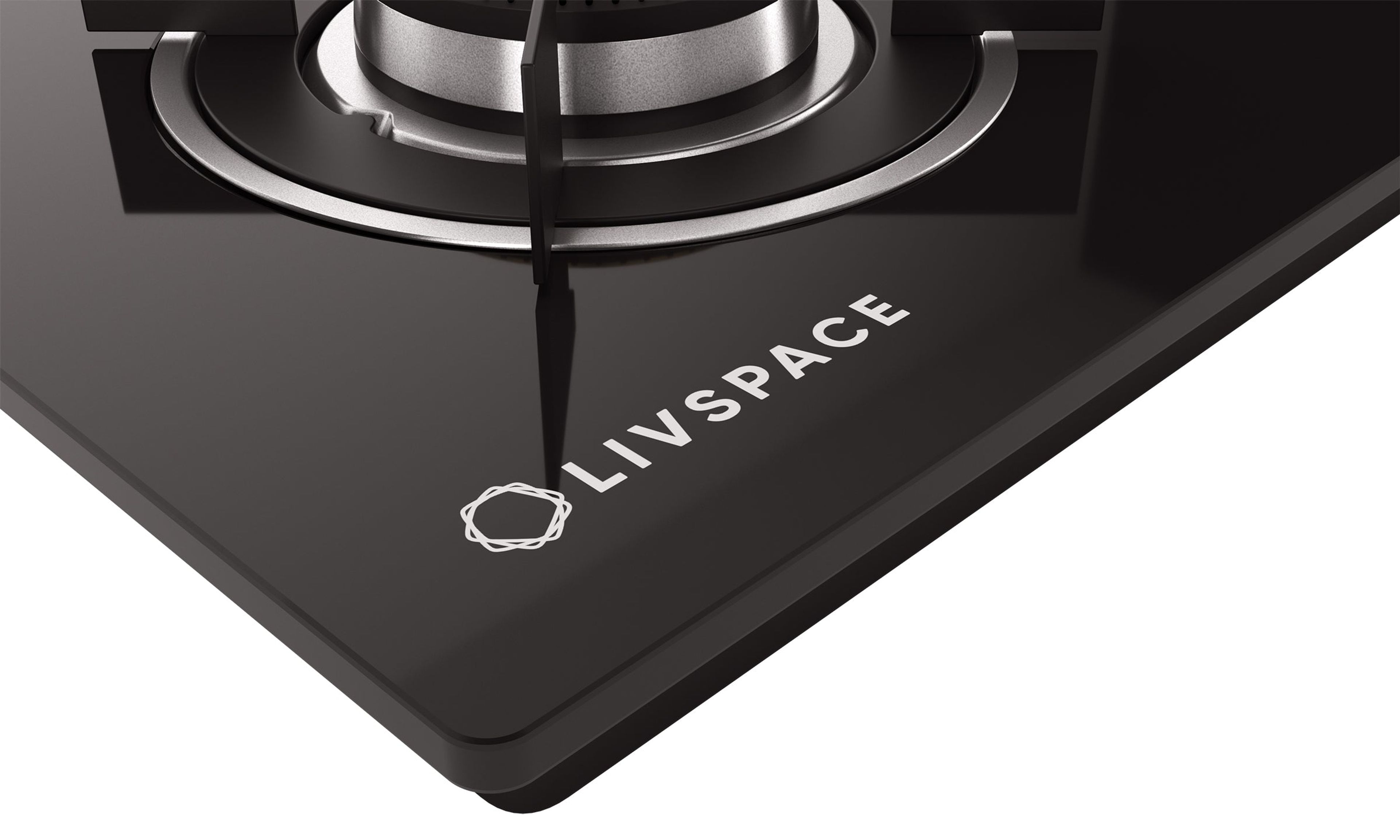 Optima by Livspace 3 Brass Burner 600mm with Auto Ignition gloss finish Hob | Optima HB 3B 60