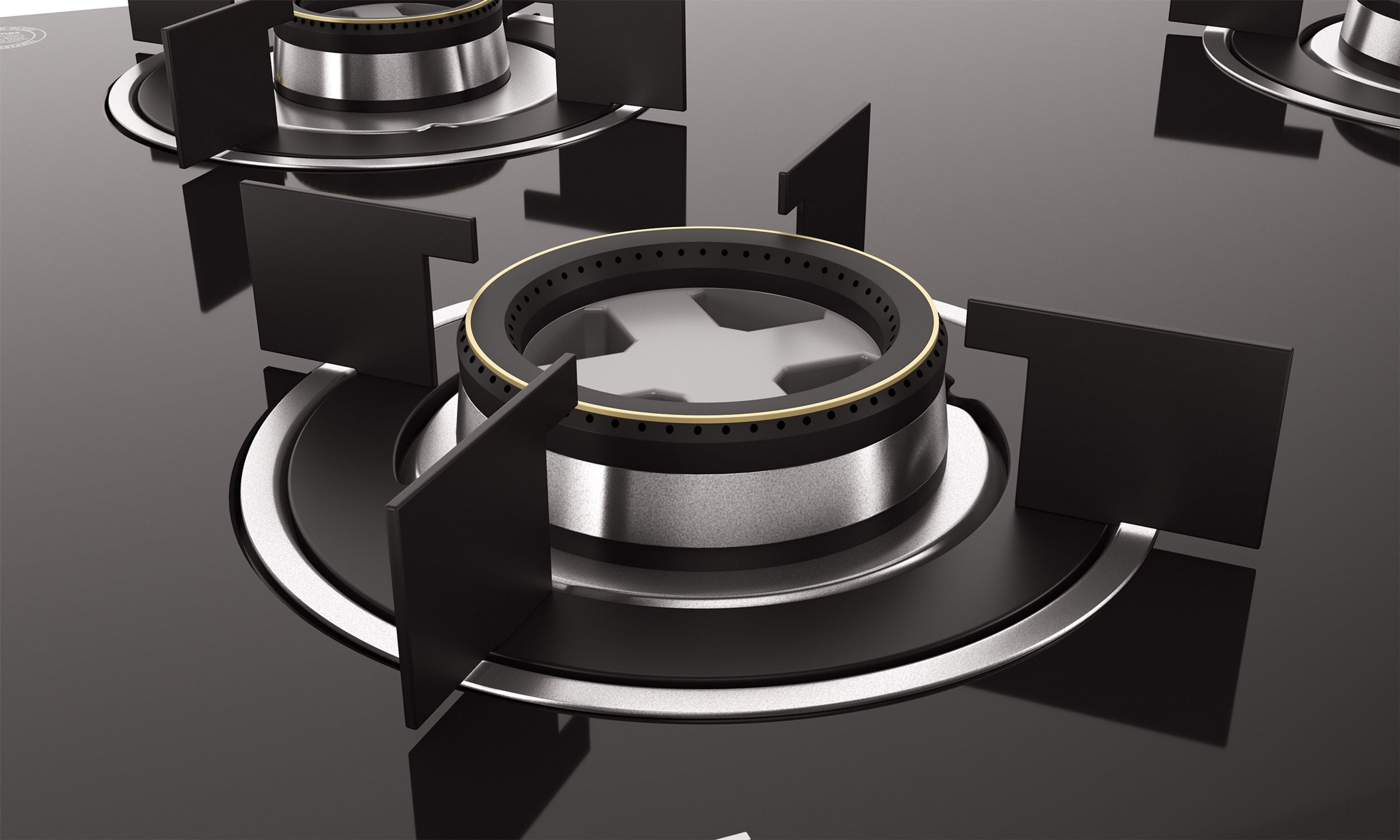 Optima by Livspace 3 Brass Burner 600mm with Auto Ignition gloss finish Hob | Optima HB 3B 60