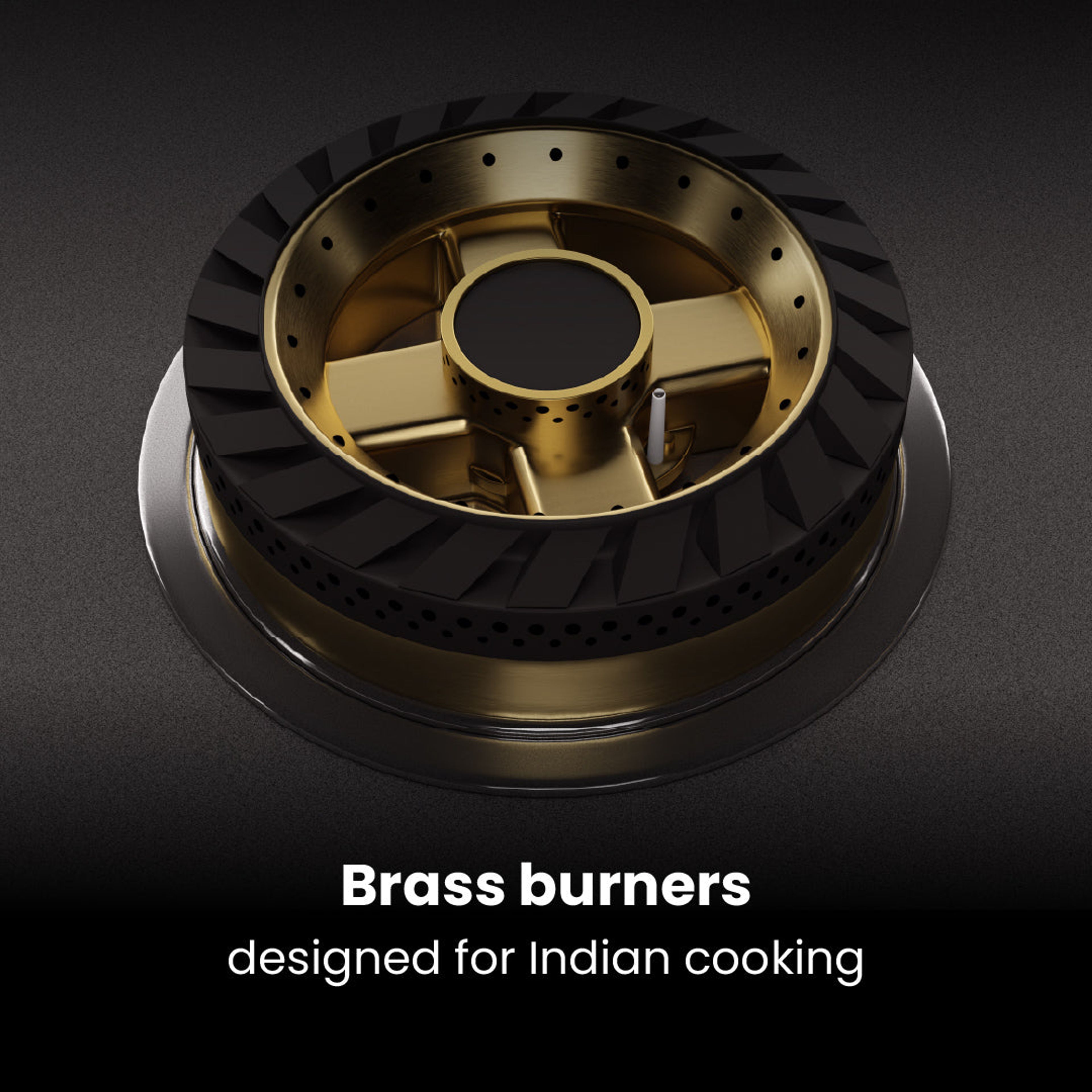 Intellia by Livspace 4 Brass Burner 900mm with Auto Ignition Matt finish Hob | Intellia HB 4B M 90