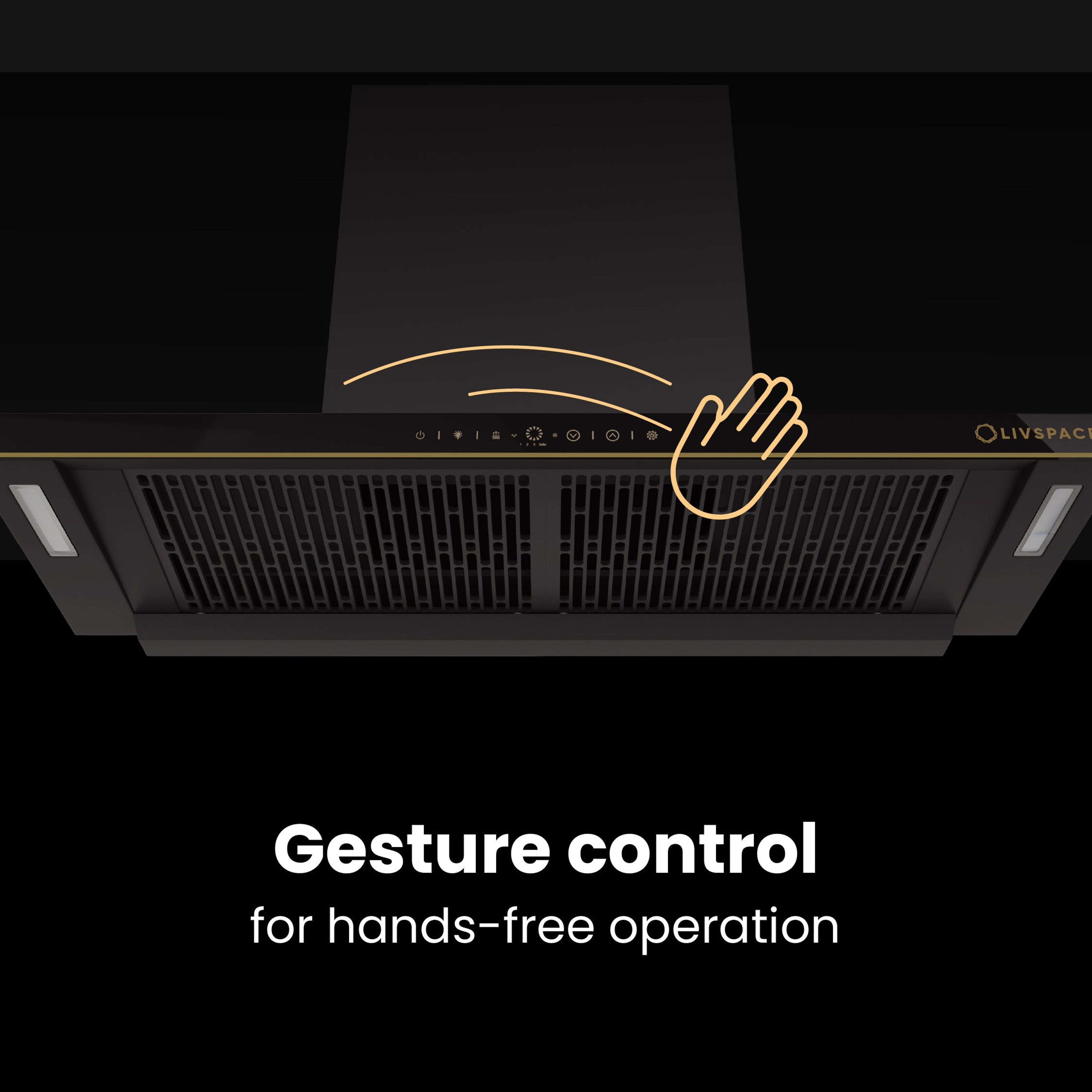 Intellia by Livspace AutoClean Curve Shape BLDC chimney 900mm size 1600m3/h suction power (Ducted) | Intellia CH T 90