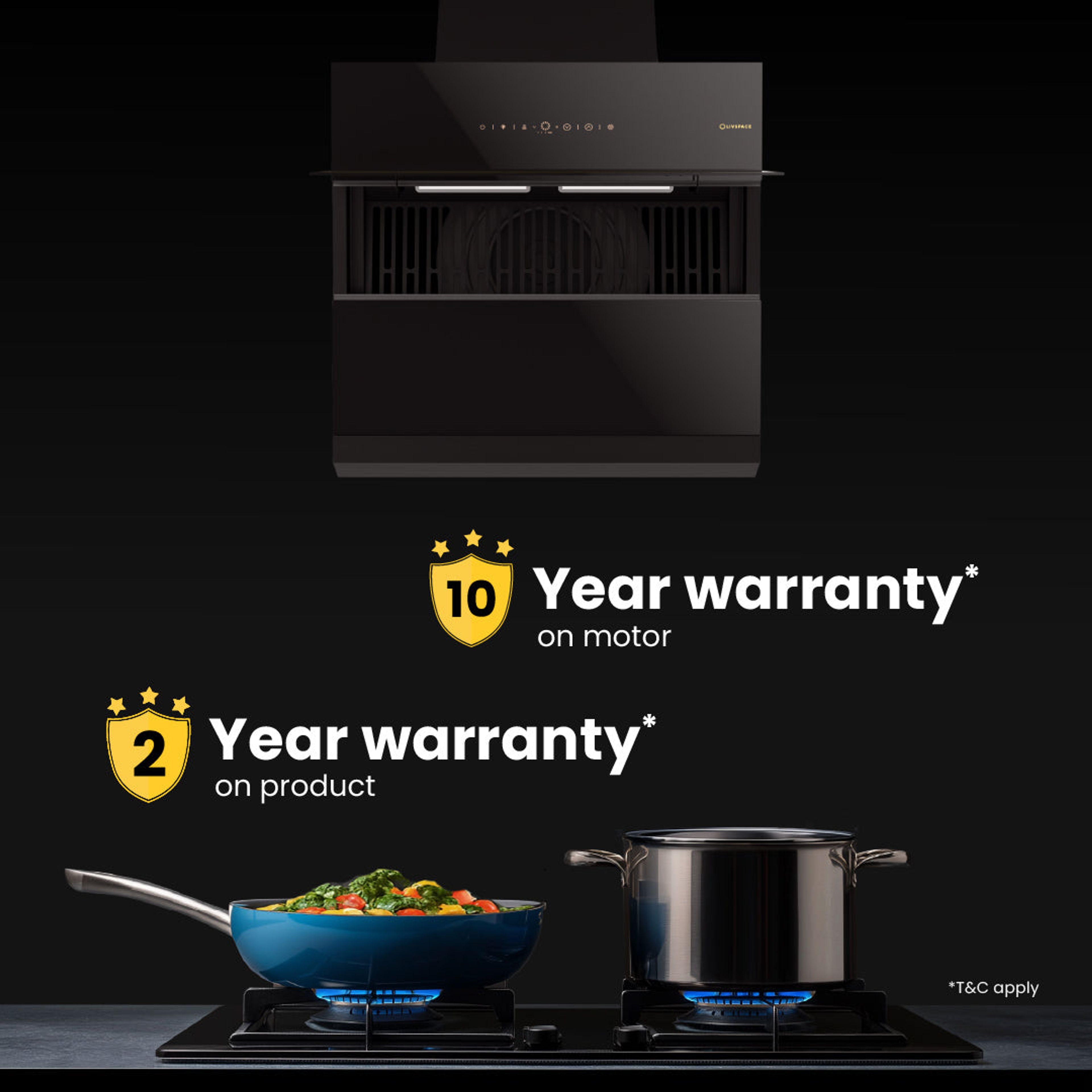 Intellia by Livspace AutoClean Inclined Shape BLDC chimney 600mm size 1600m3/h suction power (Ducted) | Intellia CH I 60