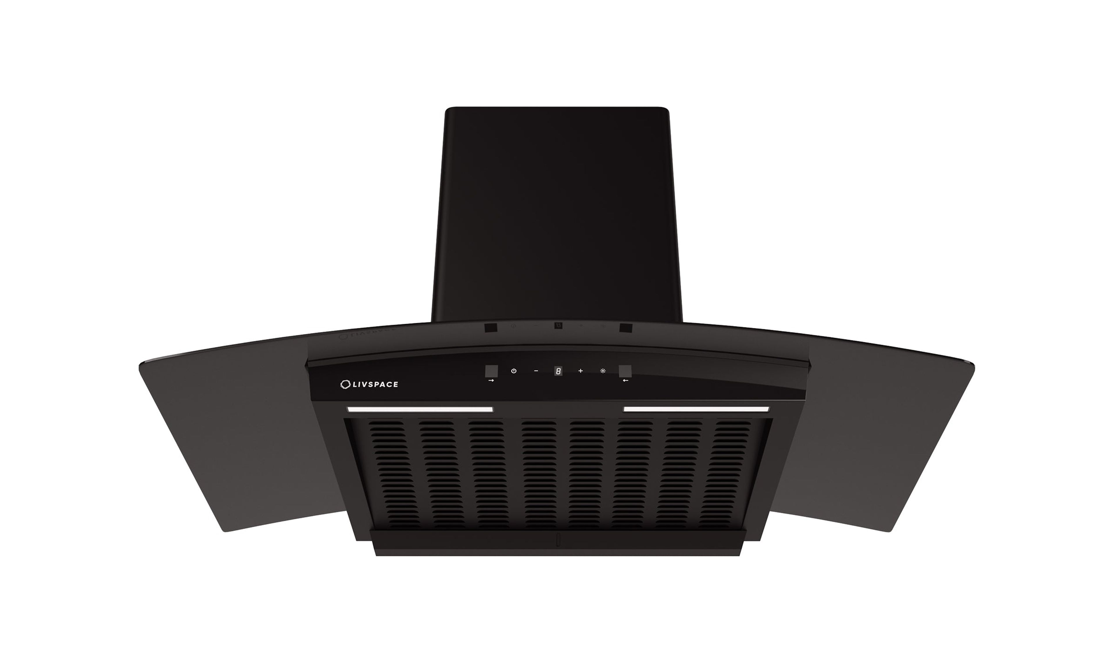 Optima by Livspace AutoClean Curve Shape chimney 900mm size 1200m3/h suction power (Ducted) | Optima CH C 90