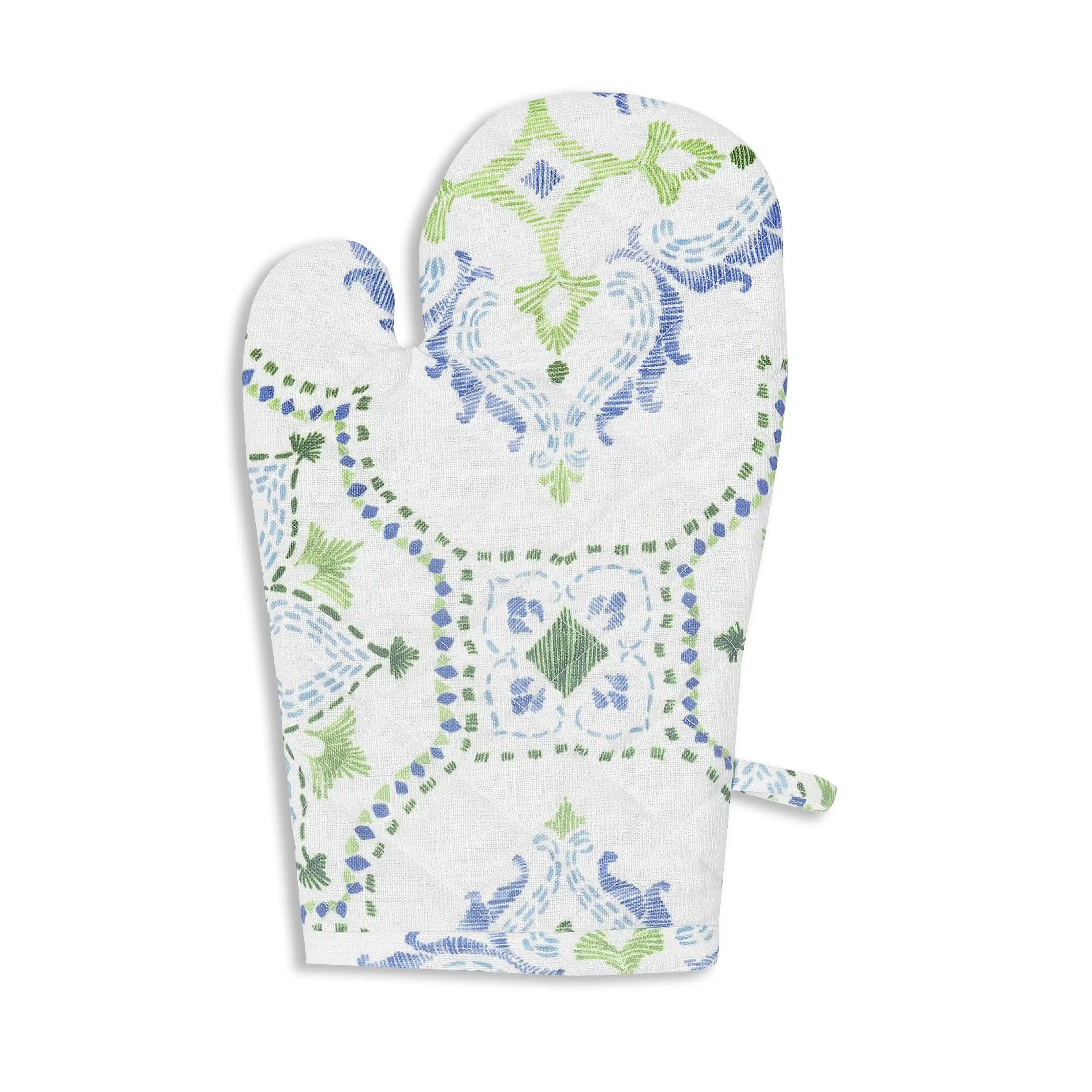 Nonna's Home | Tuscan Inspired Easy to Maintain Quilted Oven Mitts | Designed for Protection | Set of 2