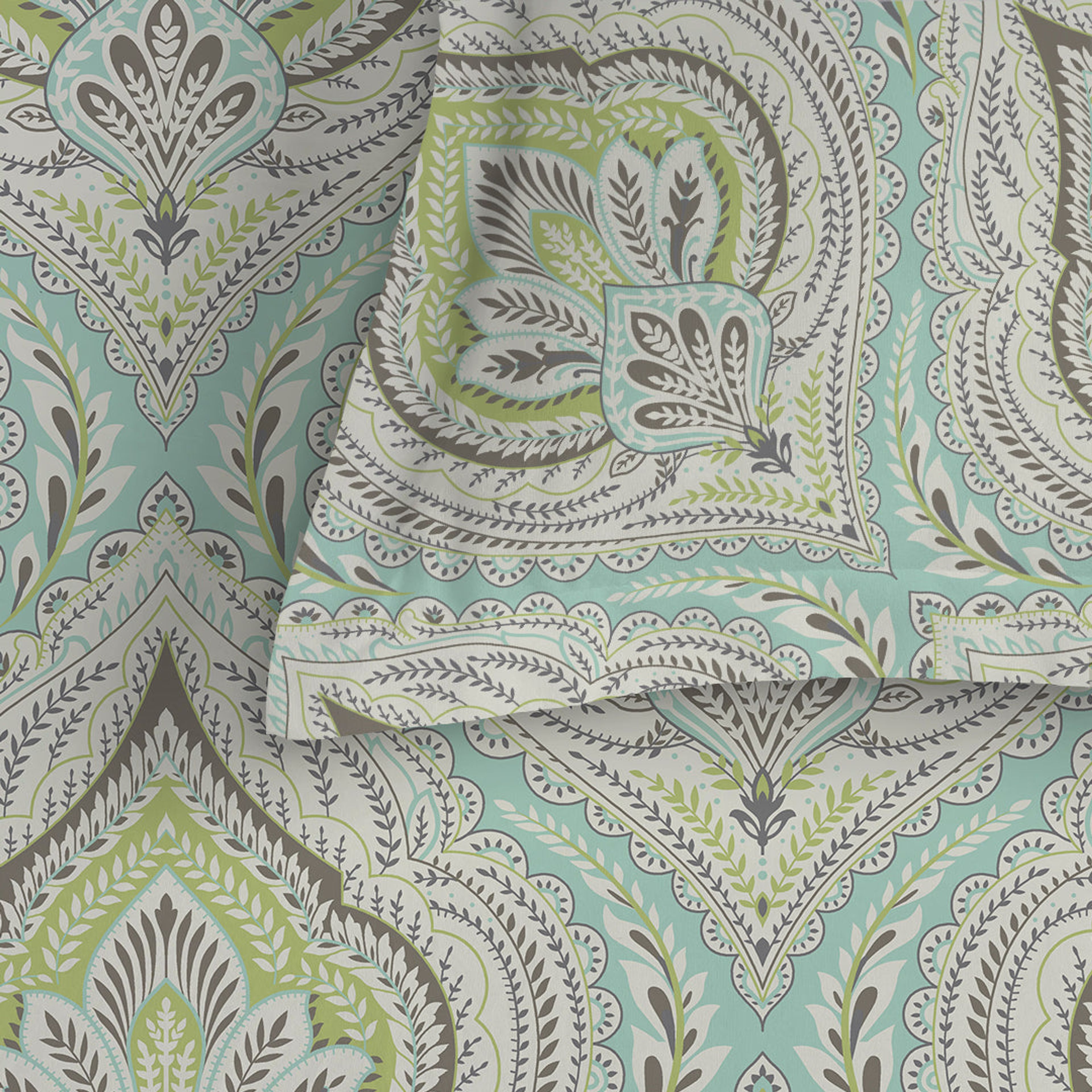 Serene Nest Printed Fitted Sheet Set