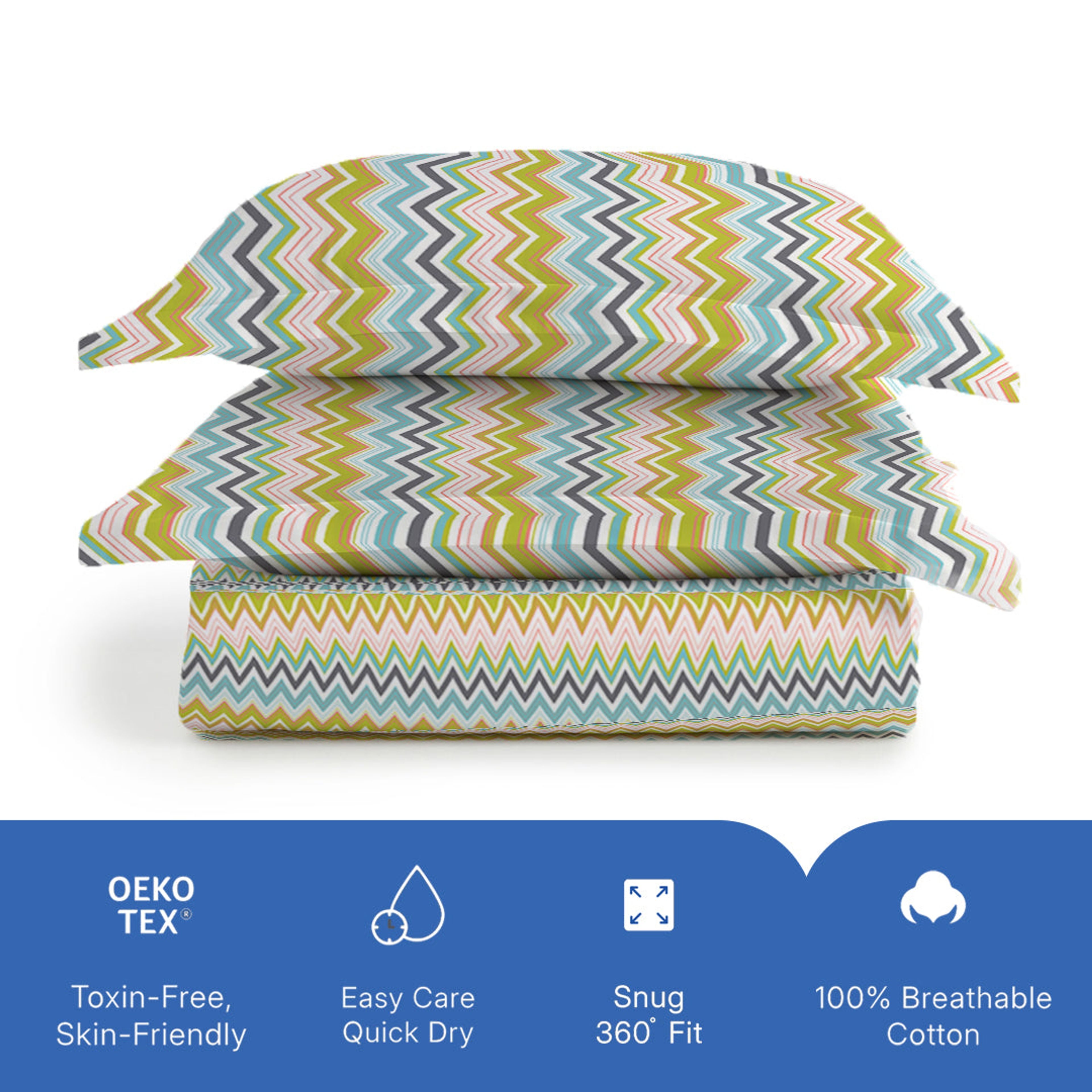 Pure Nest Printed Fitted Sheet Set