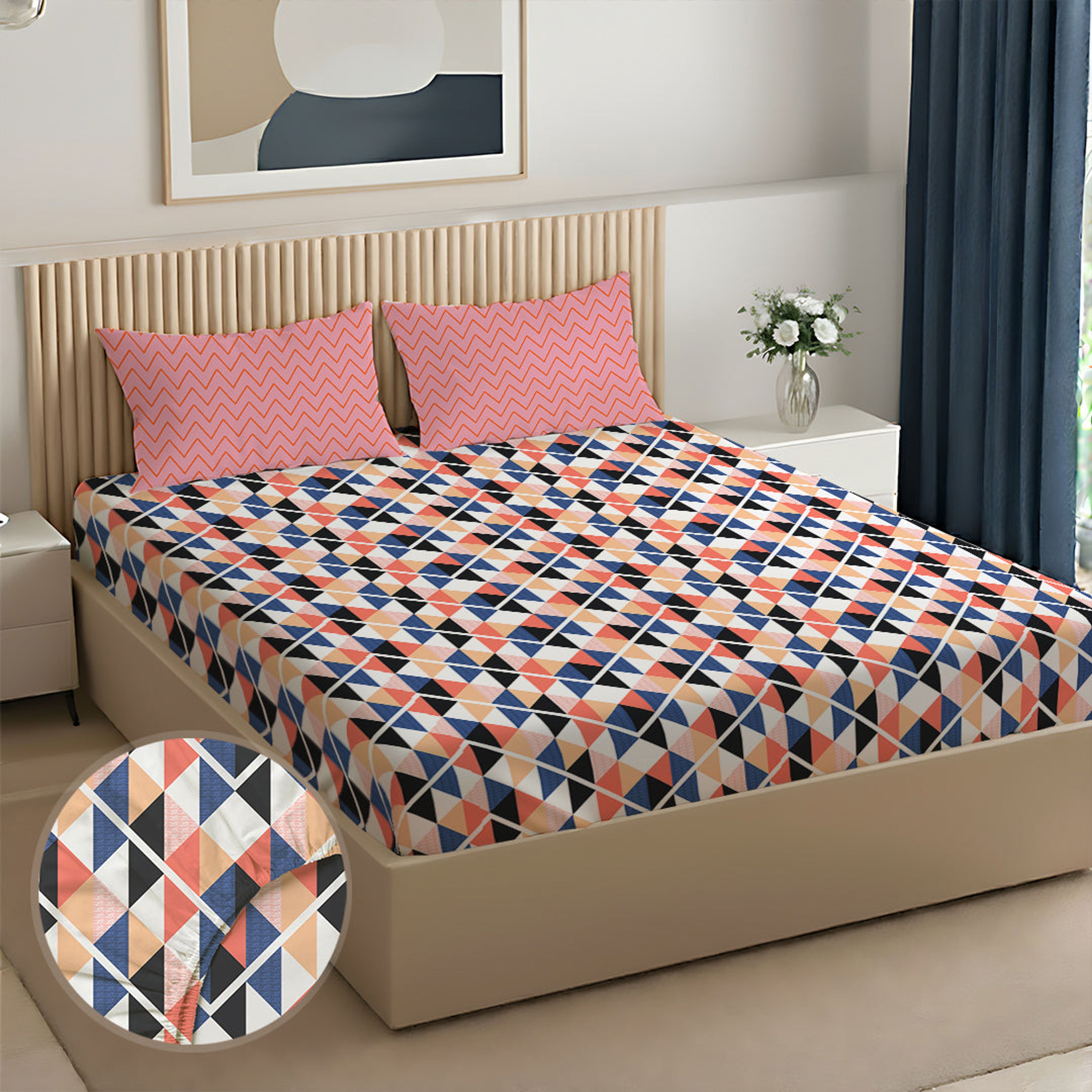 Pure Nest Printed Fitted Sheet Set