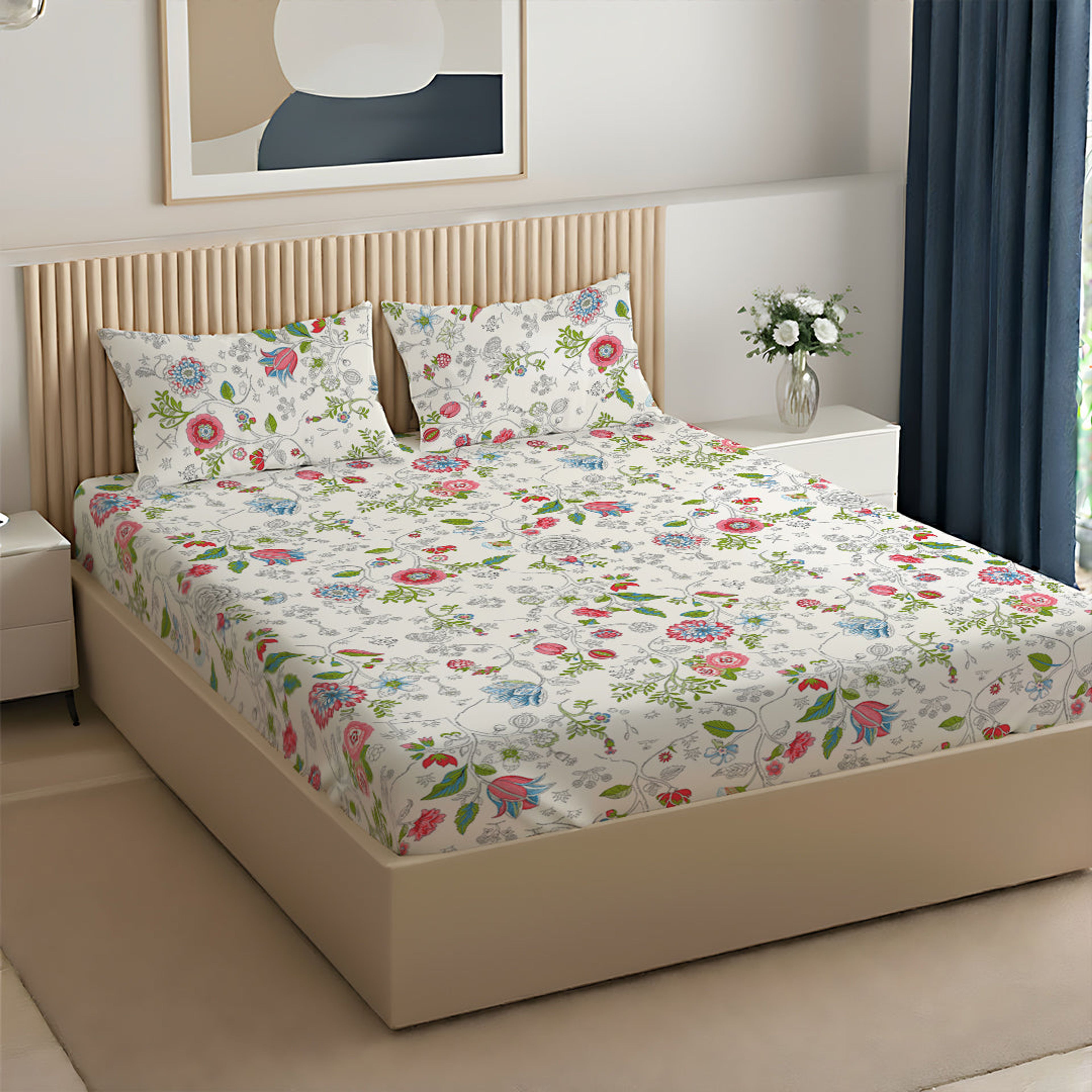 Pure Nest Printed Bedsheet Set