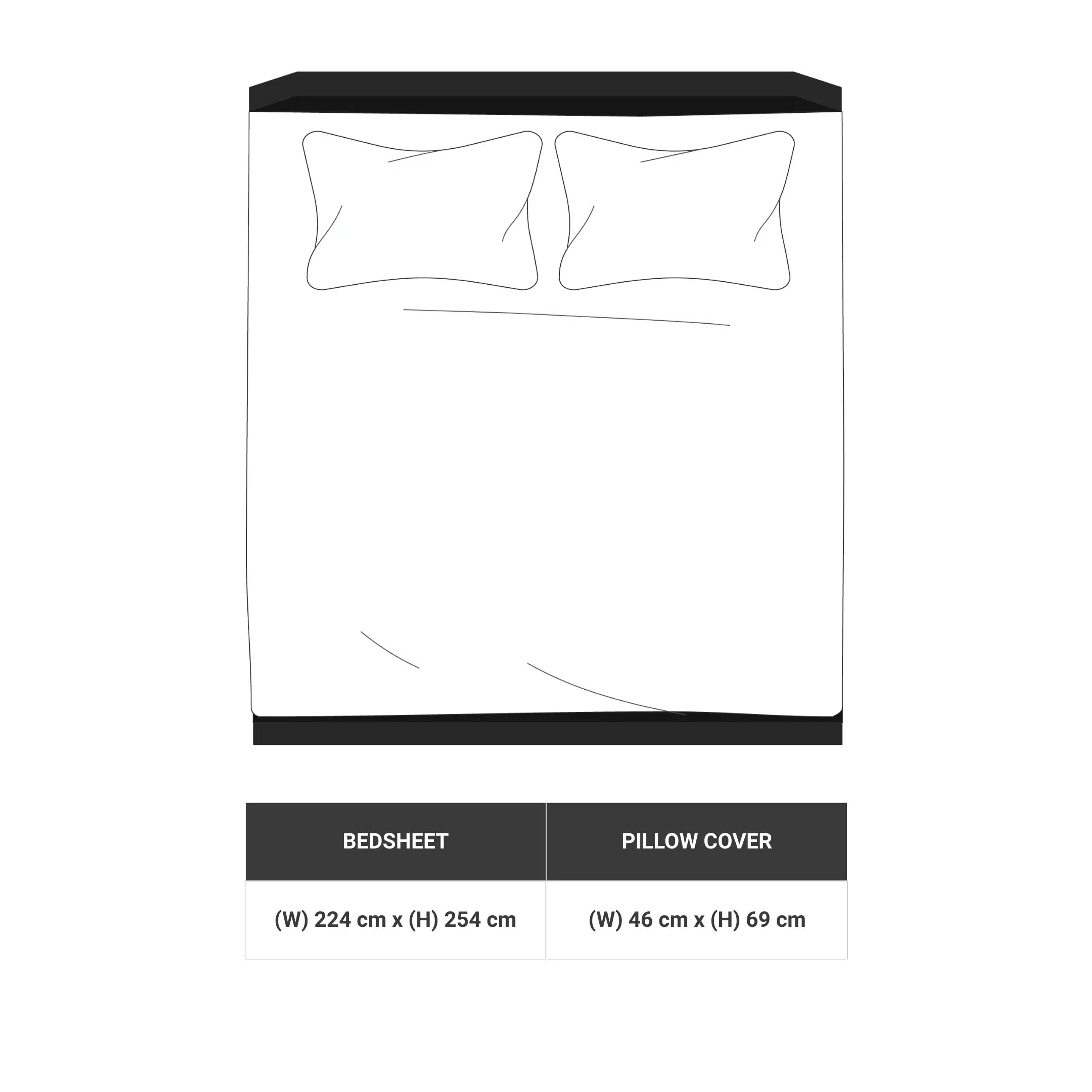 Aangan Weaves | Modern Geometric Printed Cotton Bedsheet Set - Rich Teal