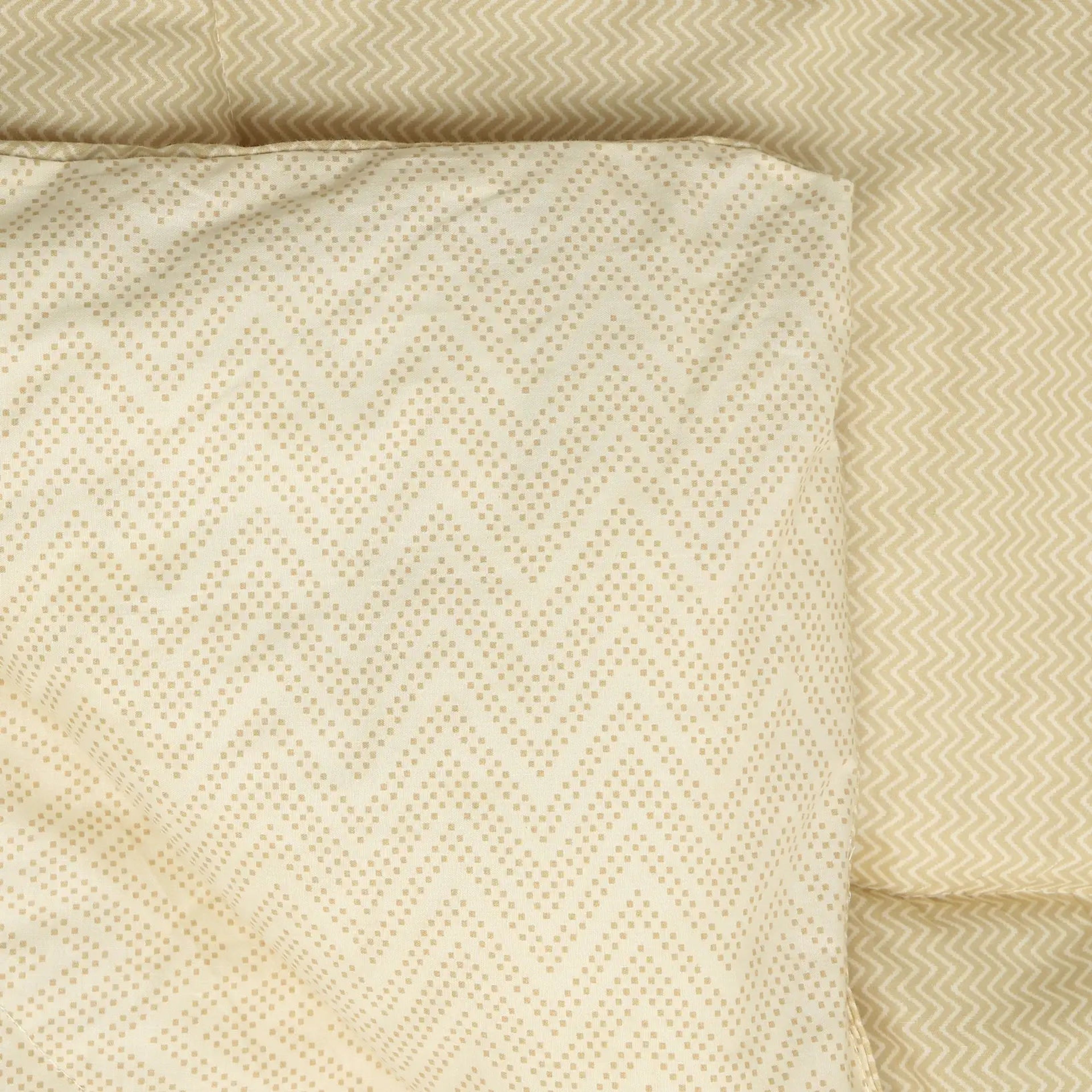 Threadscapes | Woven Textured Printed 120GSM Reversible Comforter-Beige