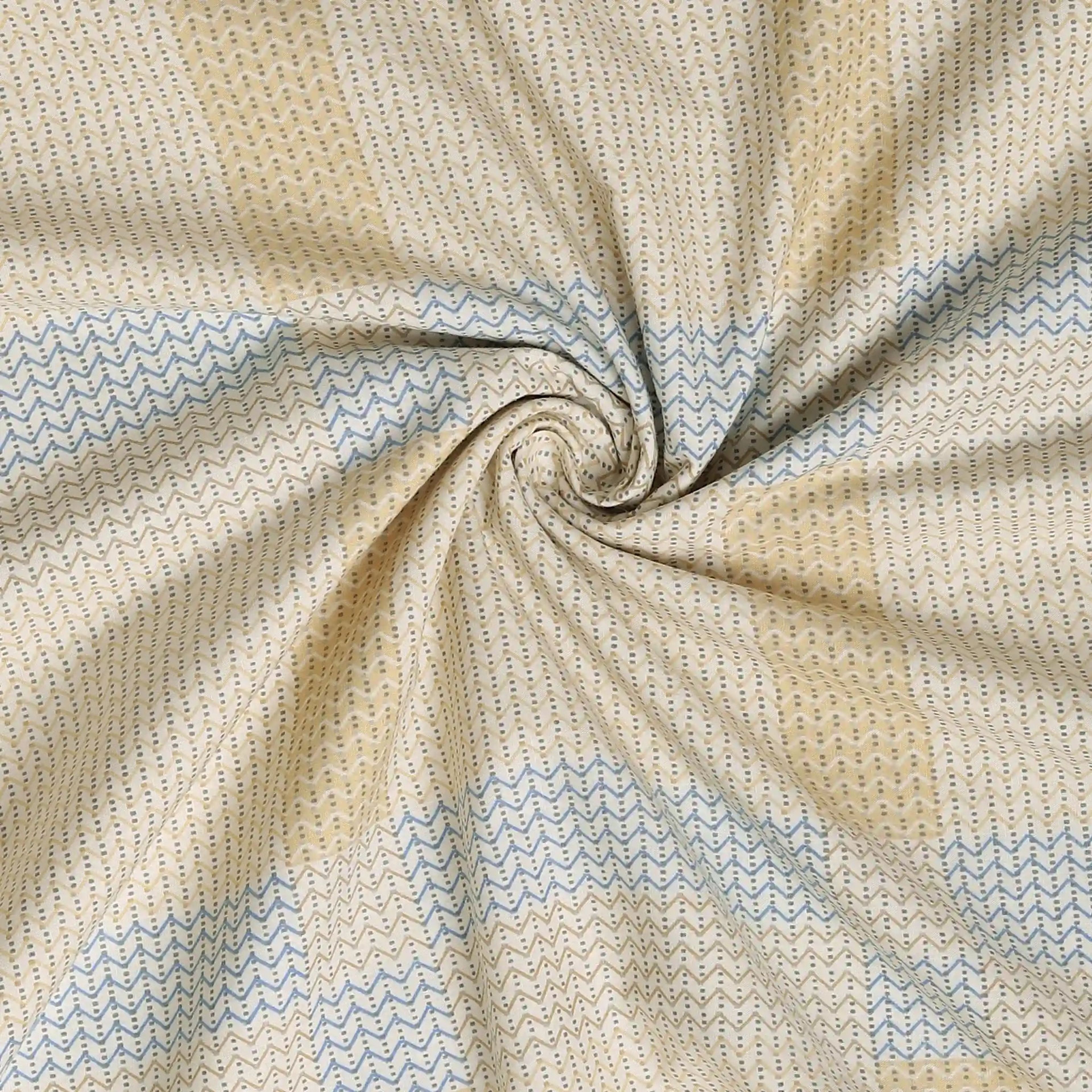 Threadscapes | Woven Textured Printed Reversible Dohar with Super Soft Flannel Layering-Sand