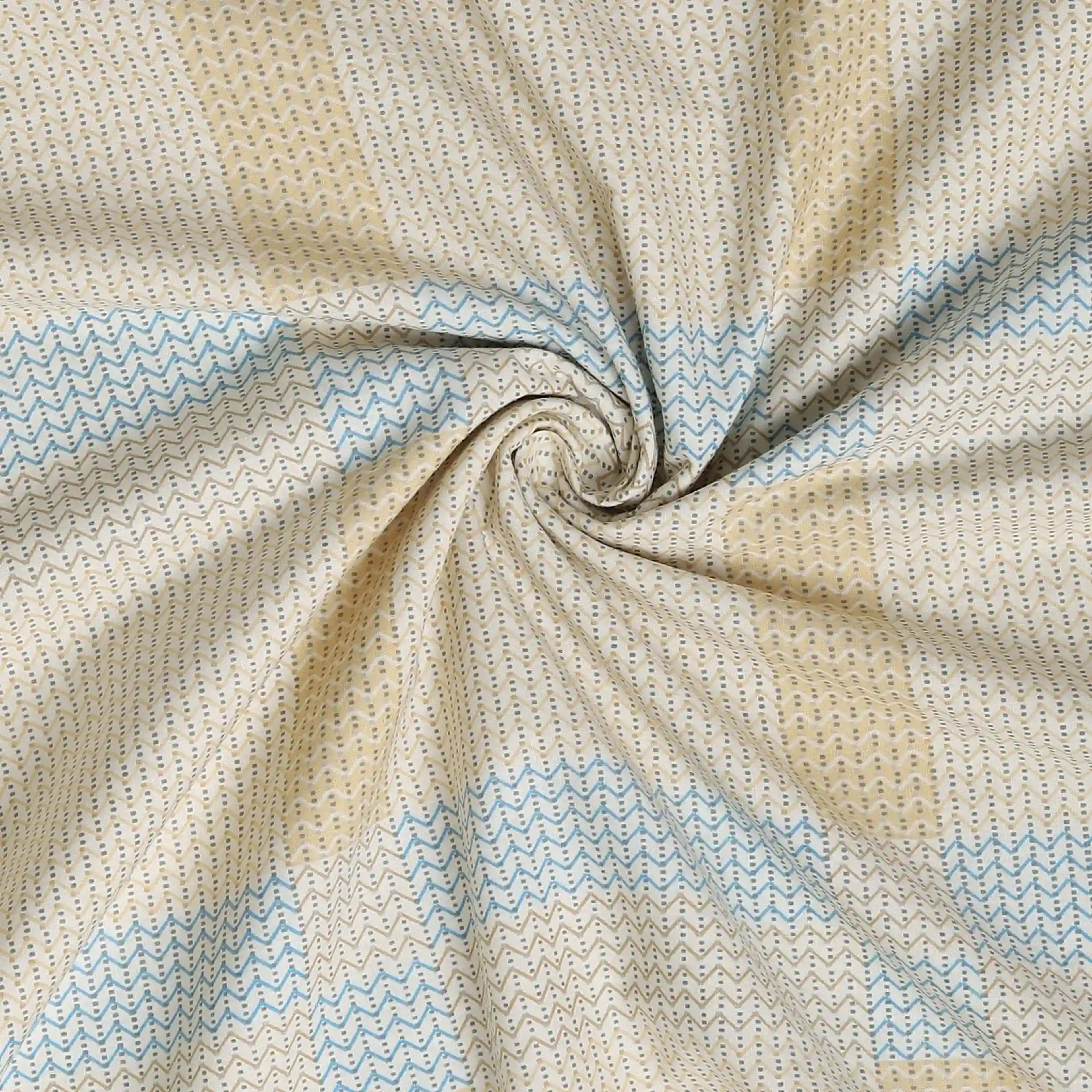 Threadscapes | Woven Textured Printed Reversible Dohar with Super Soft Flannel Layering-Sand