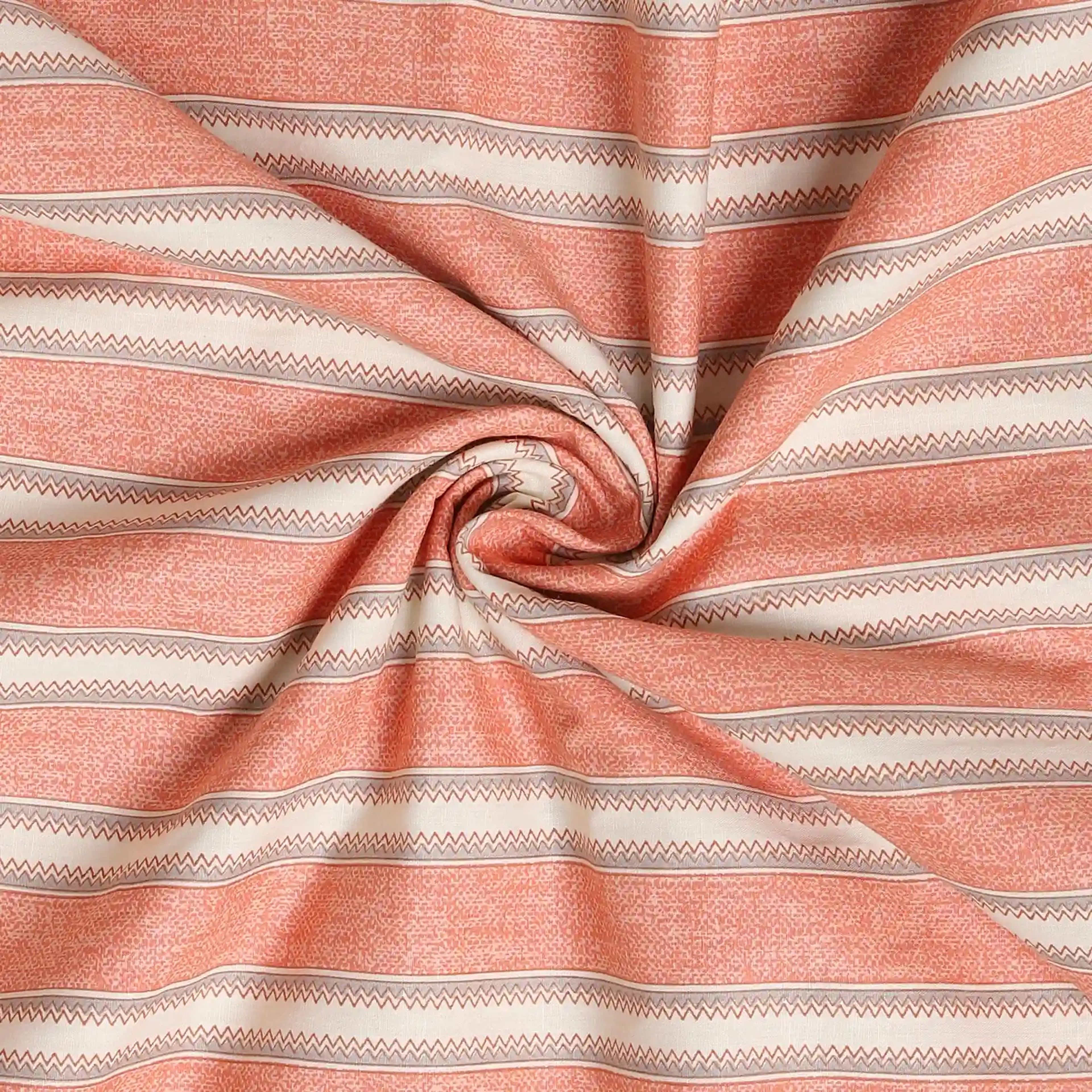 Threadscapes | Woven Textured Printed Reversible Dohar with Super Soft Flannel Layering-Peach