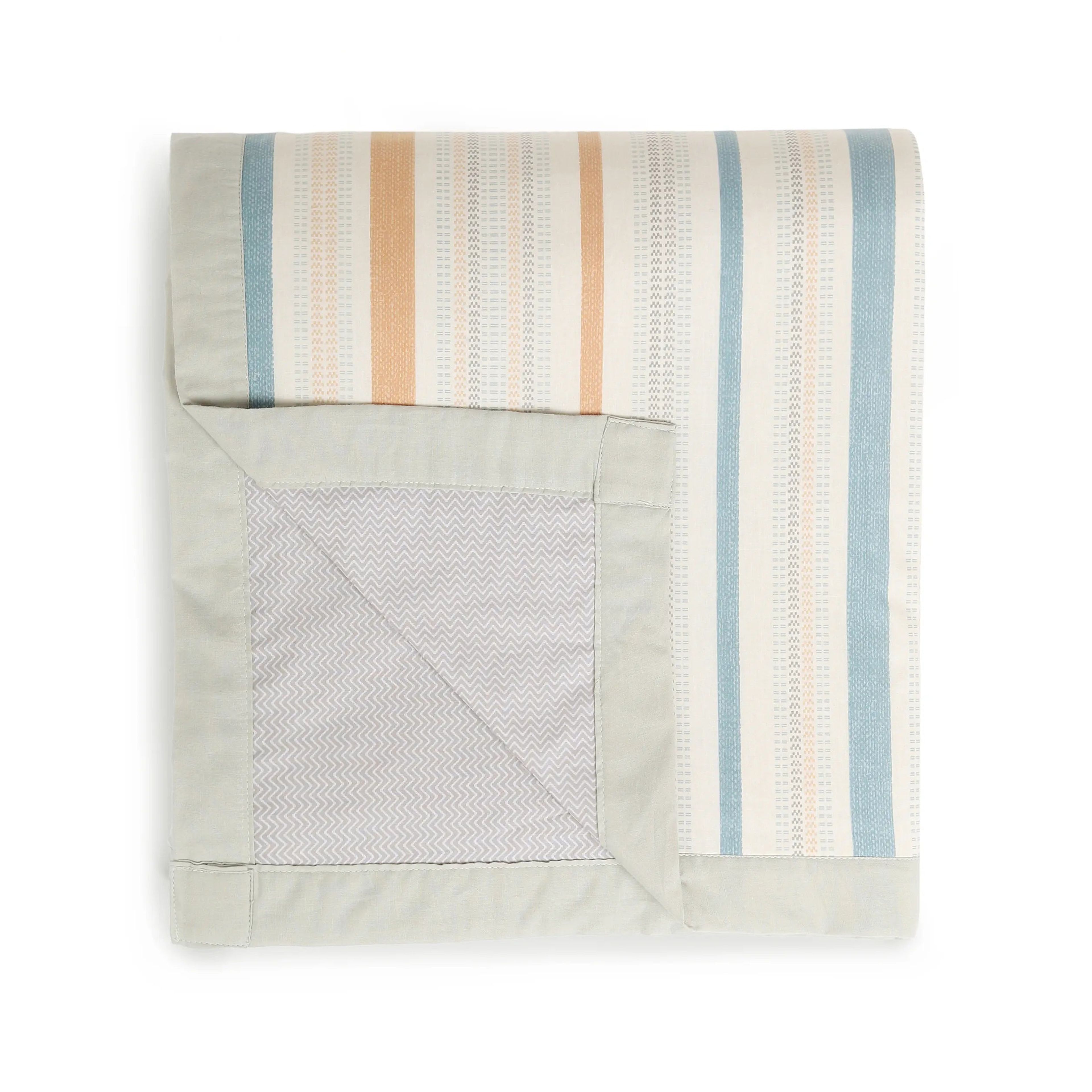 Threadscapes | Woven Textured Printed Reversible Dohar with Super Soft Flannel Layering-Multicolour