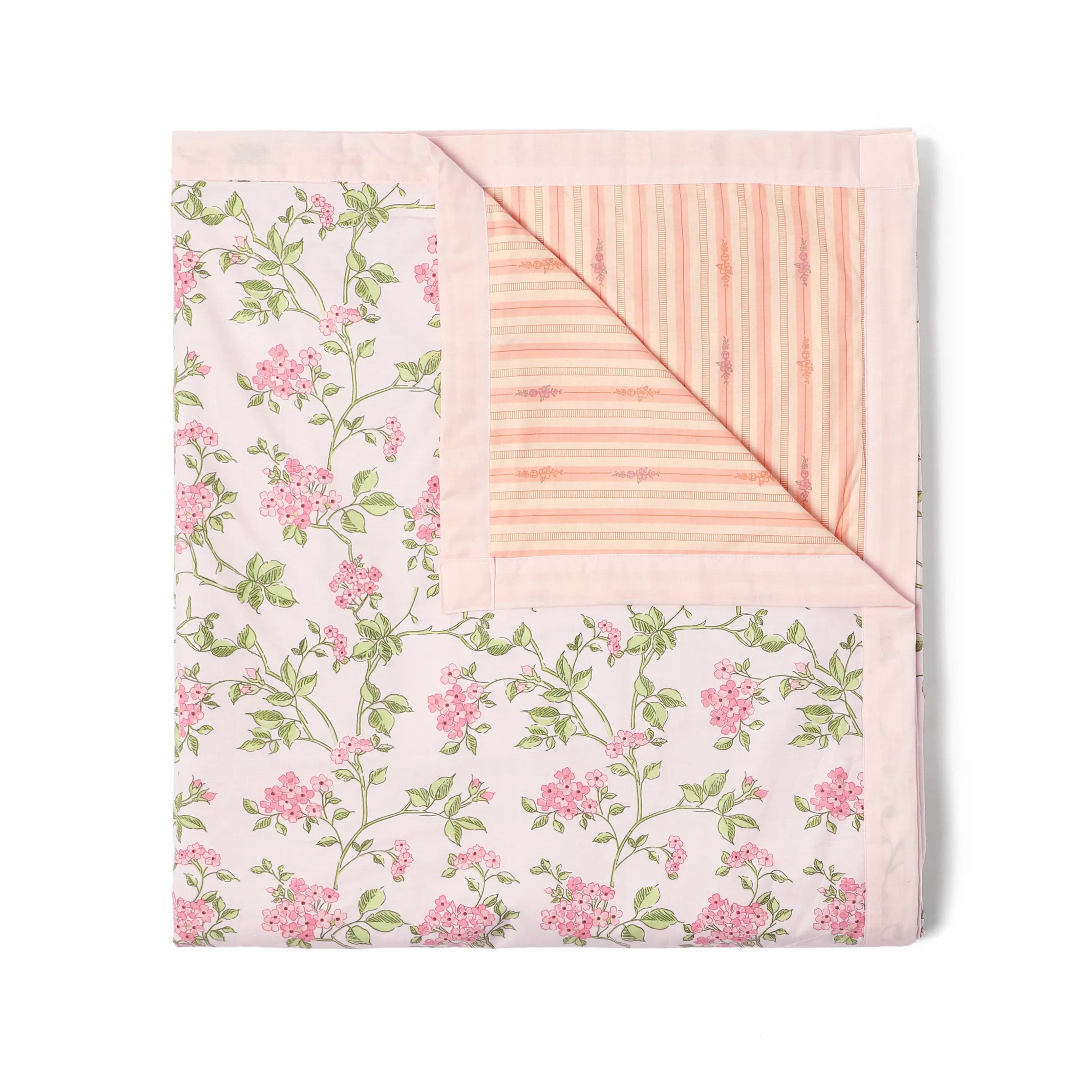 Bloomshire Luxe | Romantic Flora Printed Reversible Dohar with Super Soft Flannel Layering-Pink