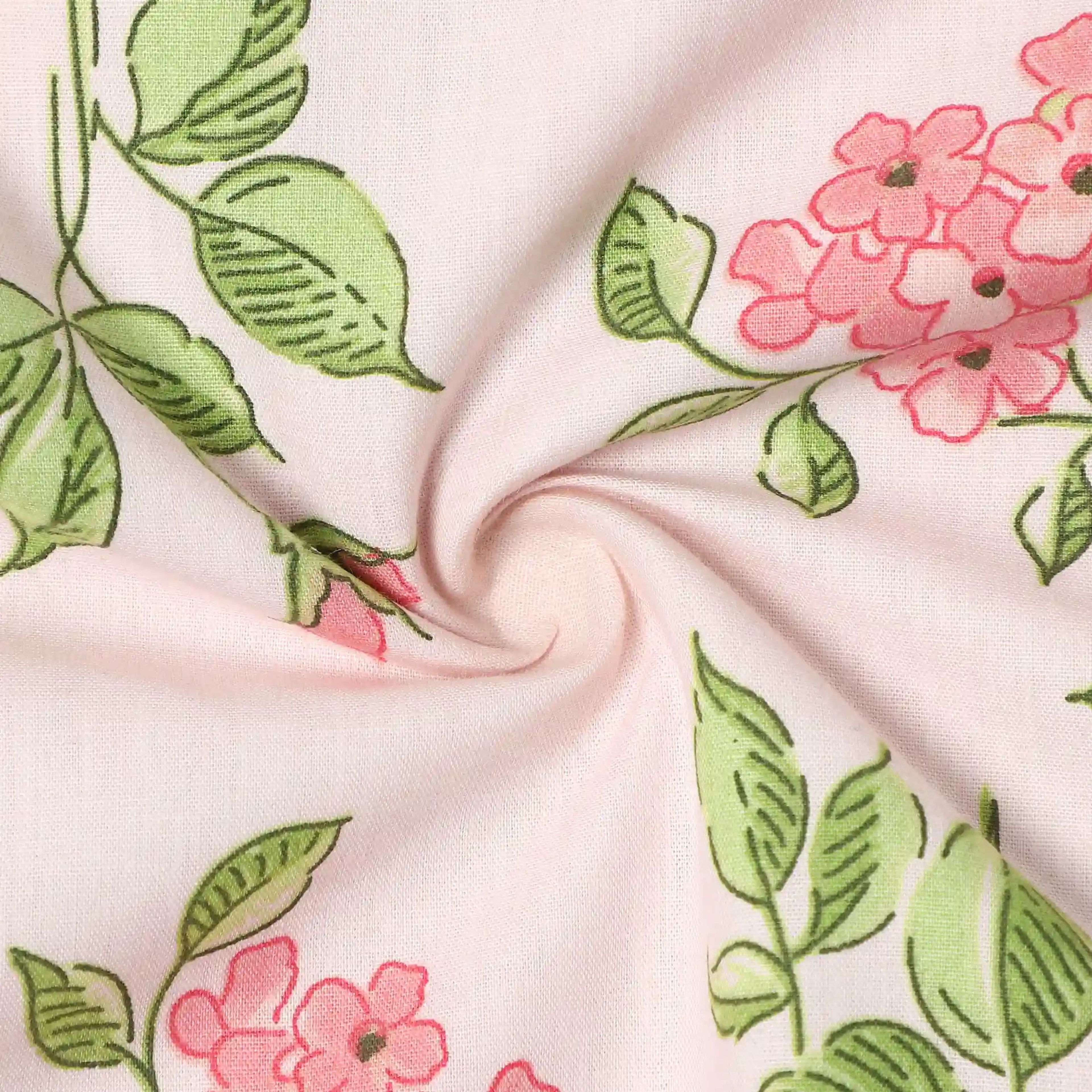 Bloomshire Luxe | Romantic Flora Printed Reversible Dohar with Super Soft Flannel Layering-Pink