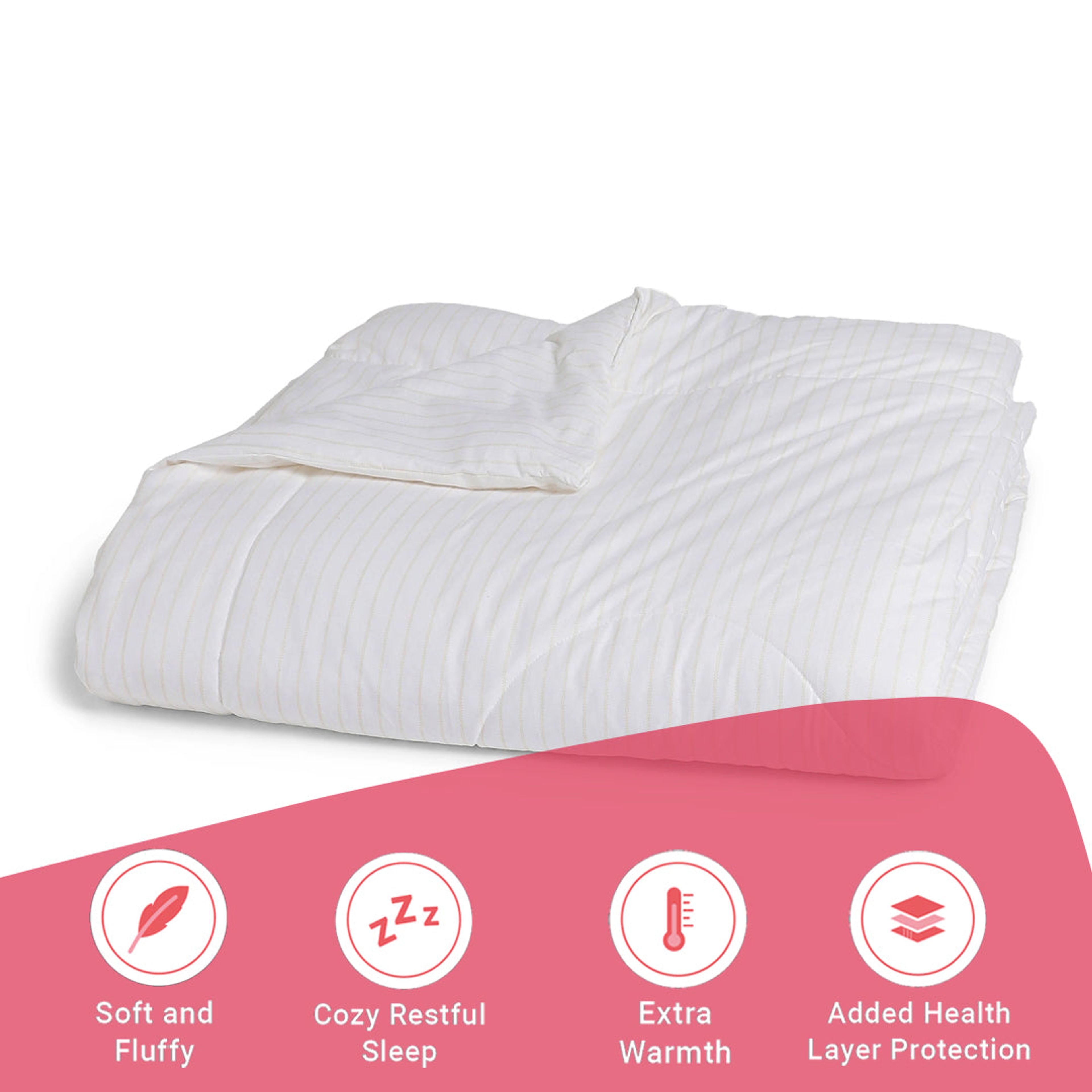 Bloomshire Classic | Everyday Charm Printed 120GSM Reversible Comforter-Beige