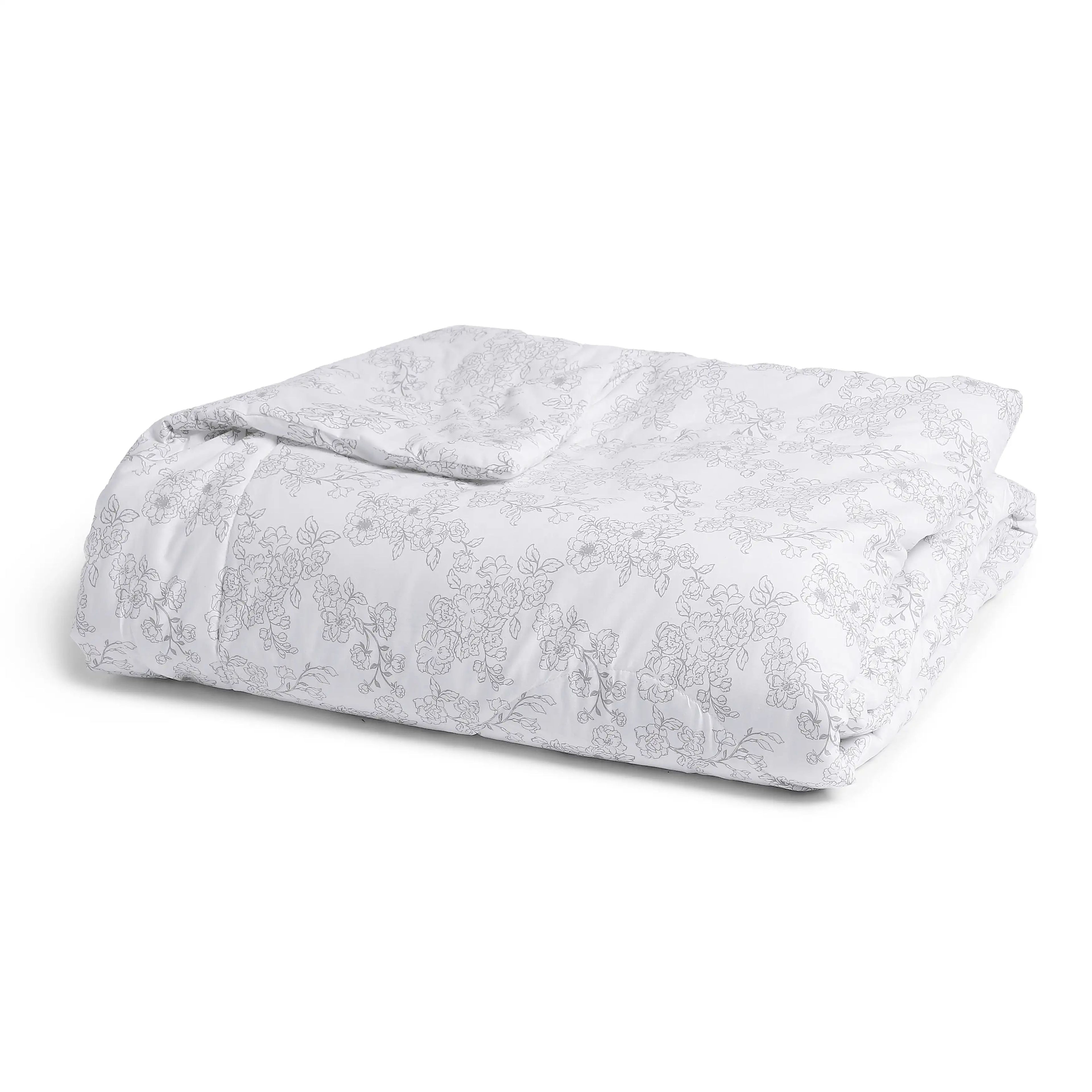 Bloomshire Classic | Everyday Charm Printed 120GSM Reversible Comforter-Grey