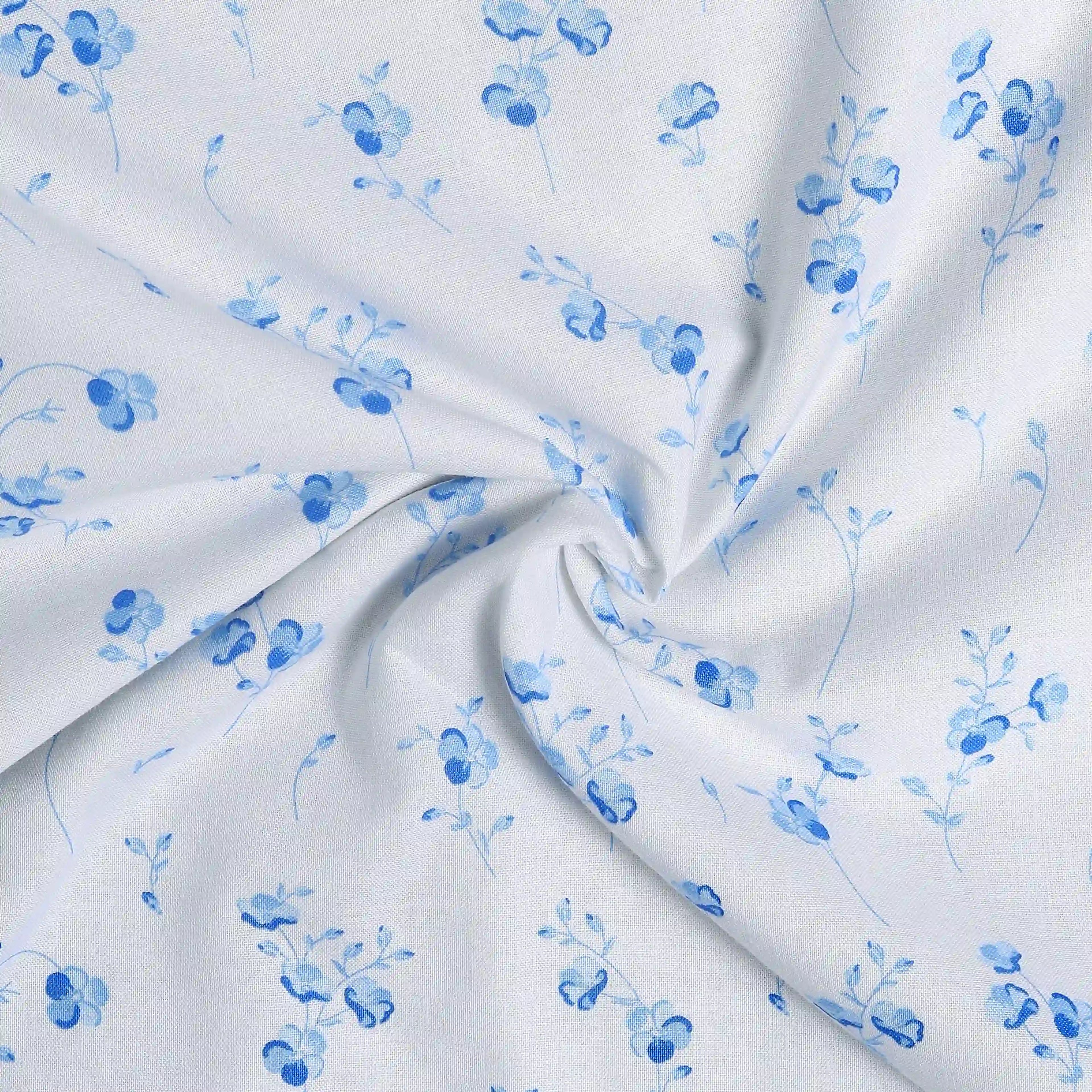 Bloomshire Classic | Everyday Charm Printed Reversible Dohar with Super Soft Flannel Layering-Ocean Blue