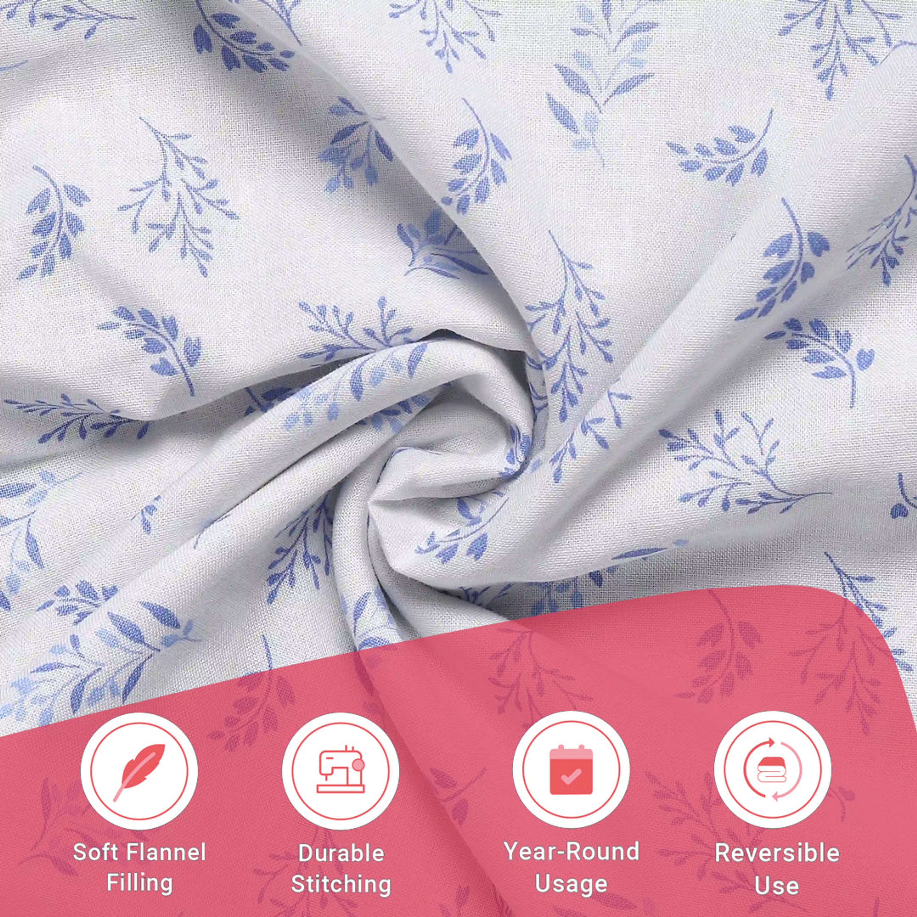 Bloomshire Classic | Everyday Charm Printed Reversible Dohar with Super Soft Flannel Layering-Purple