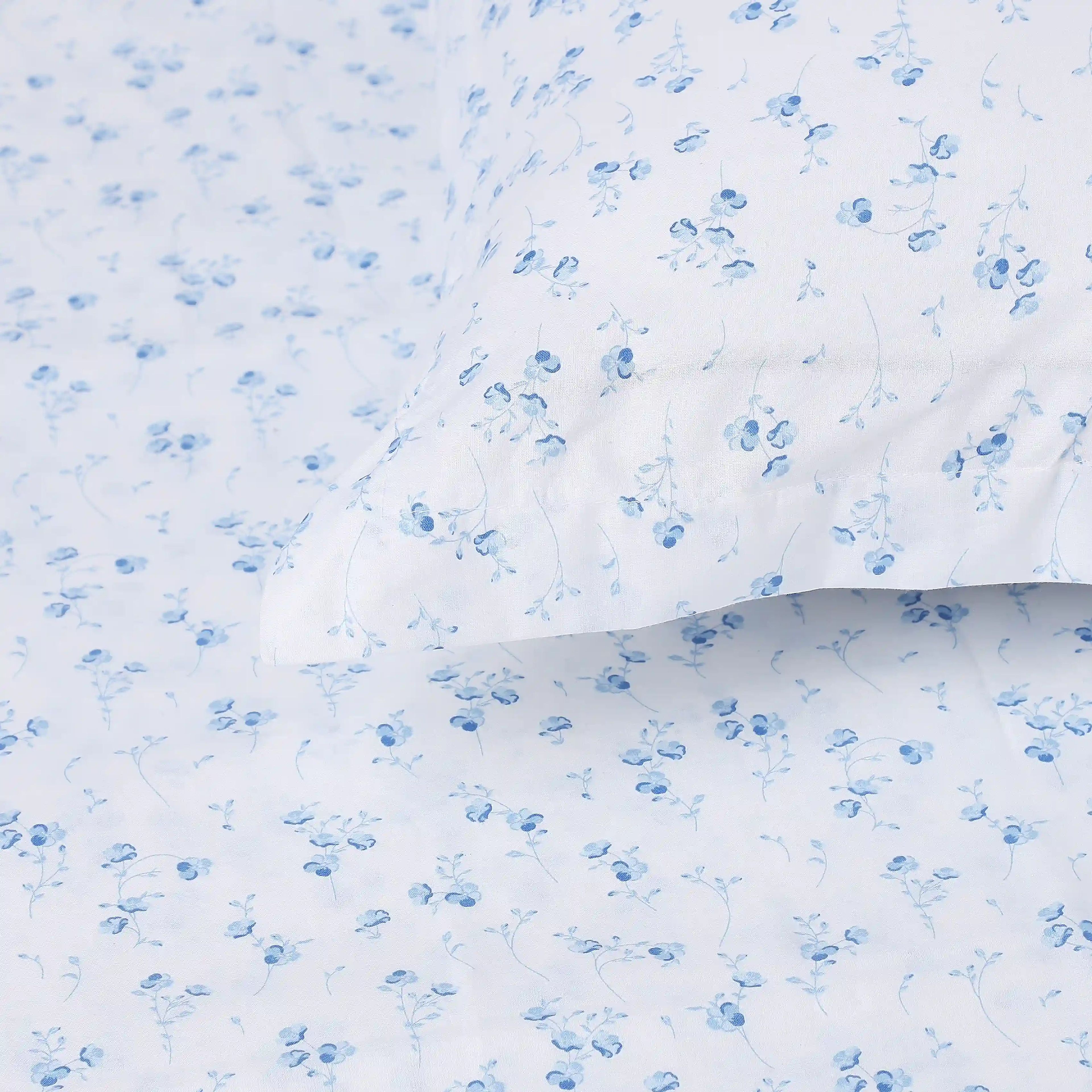 Bloomshire Classic | Everyday Charm Printed Cotton Bedsheet Set-Ocean Blue