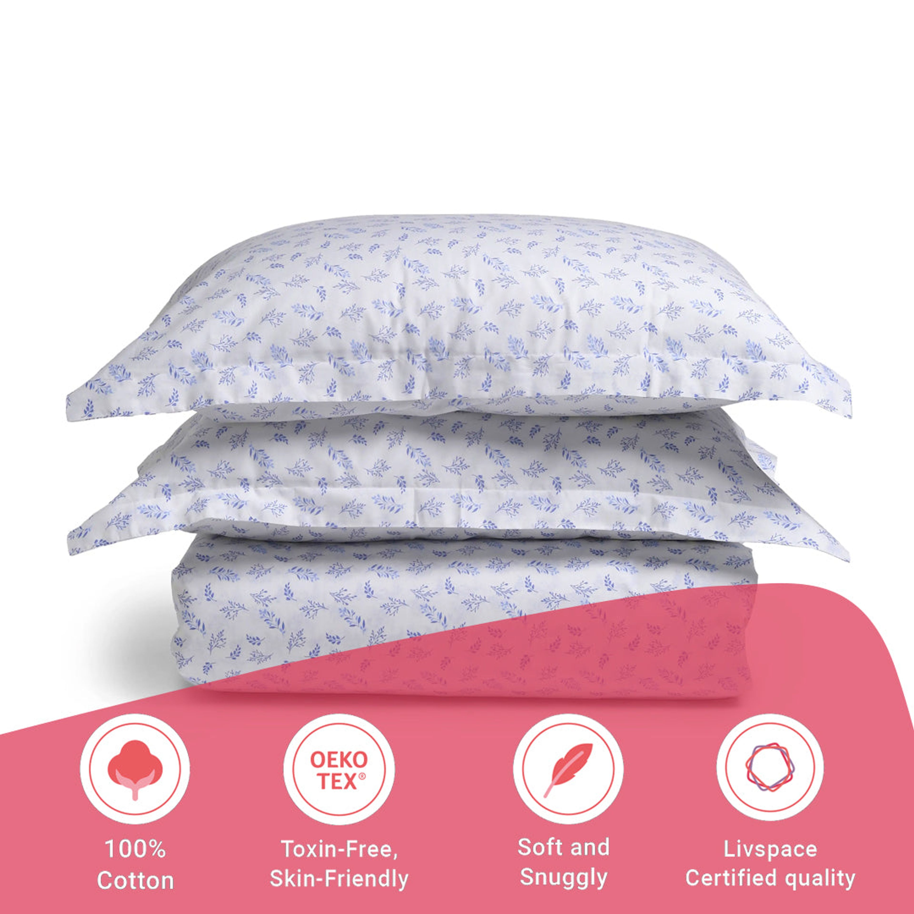 Bloomshire Classic | Everyday Charm Printed Cotton Bedsheet Set-Purple