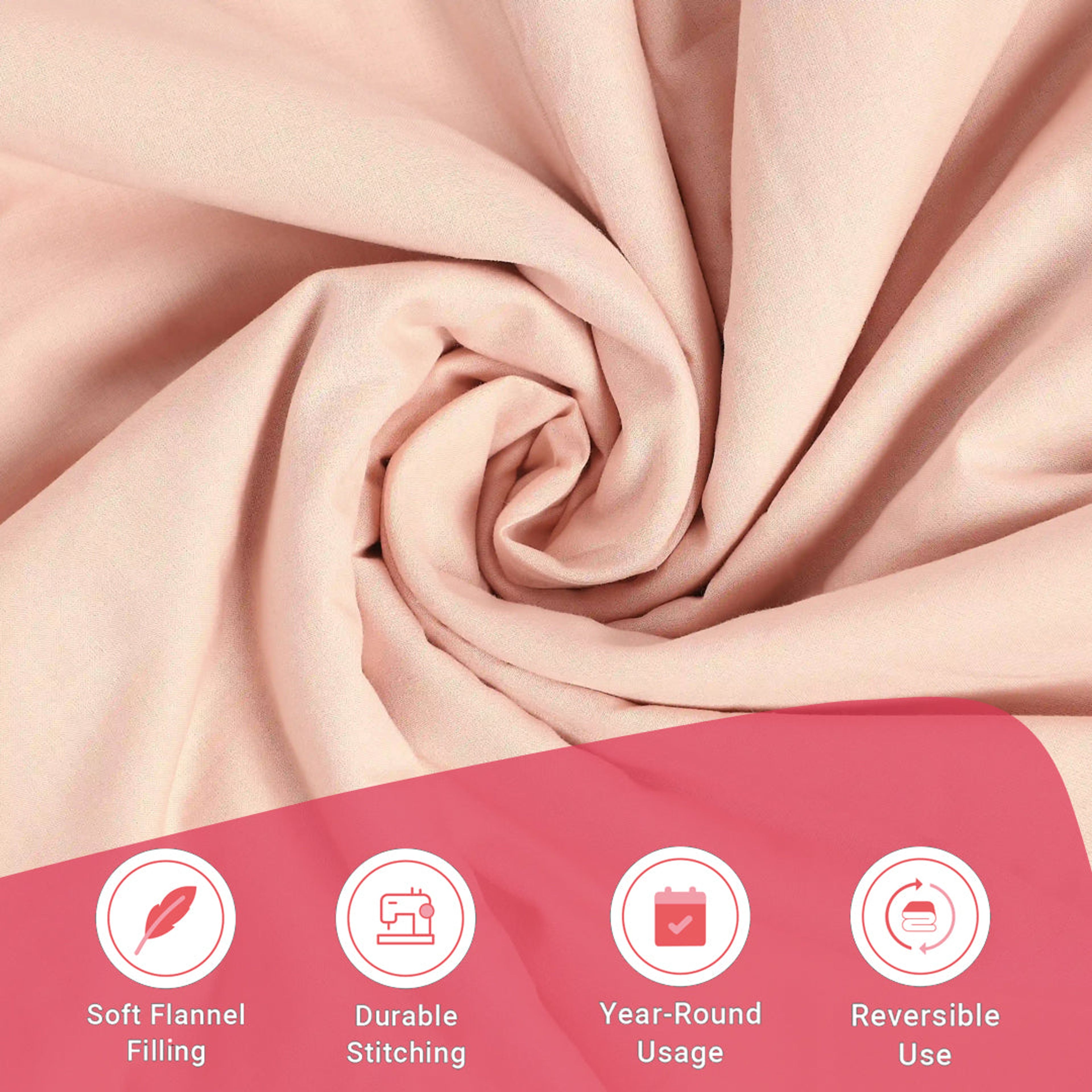 Paleto | Everyday Hues Cotton Solid Dyed Dohar with Super Soft Flannel Layering-Veiled Rose