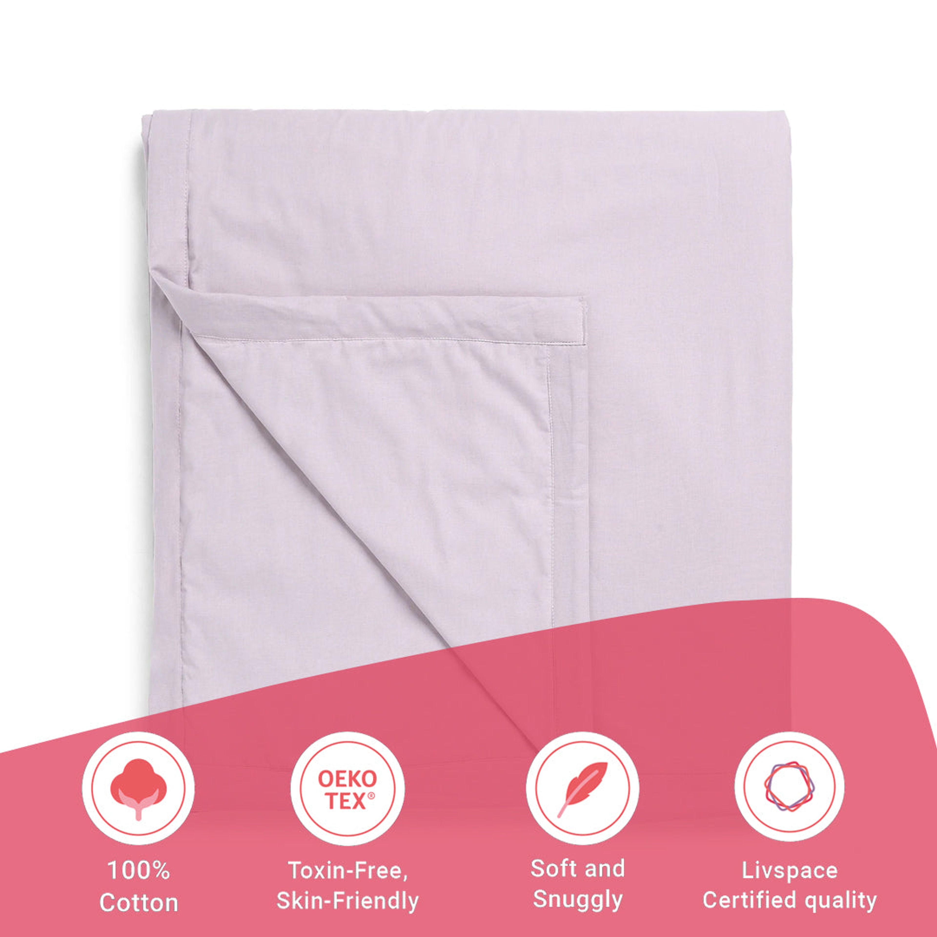 Paleto | Everyday Hues Cotton Solid Dyed Dohar with Super Soft Flannel Layering-Grey Lavender