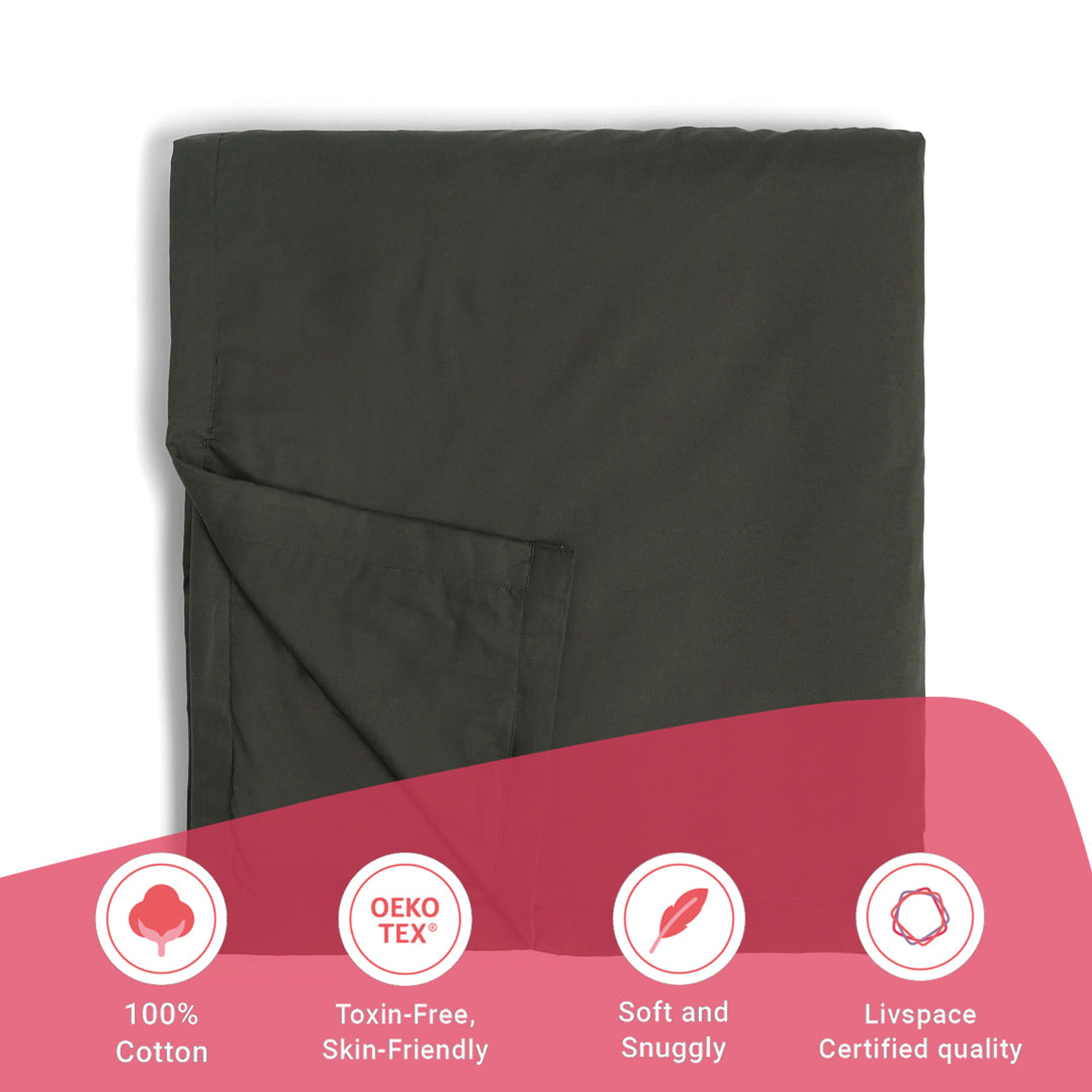 Paleto | Everyday Hues Cotton Solid Dyed Dohar with Super Soft Flannel Layering-Dark Grey