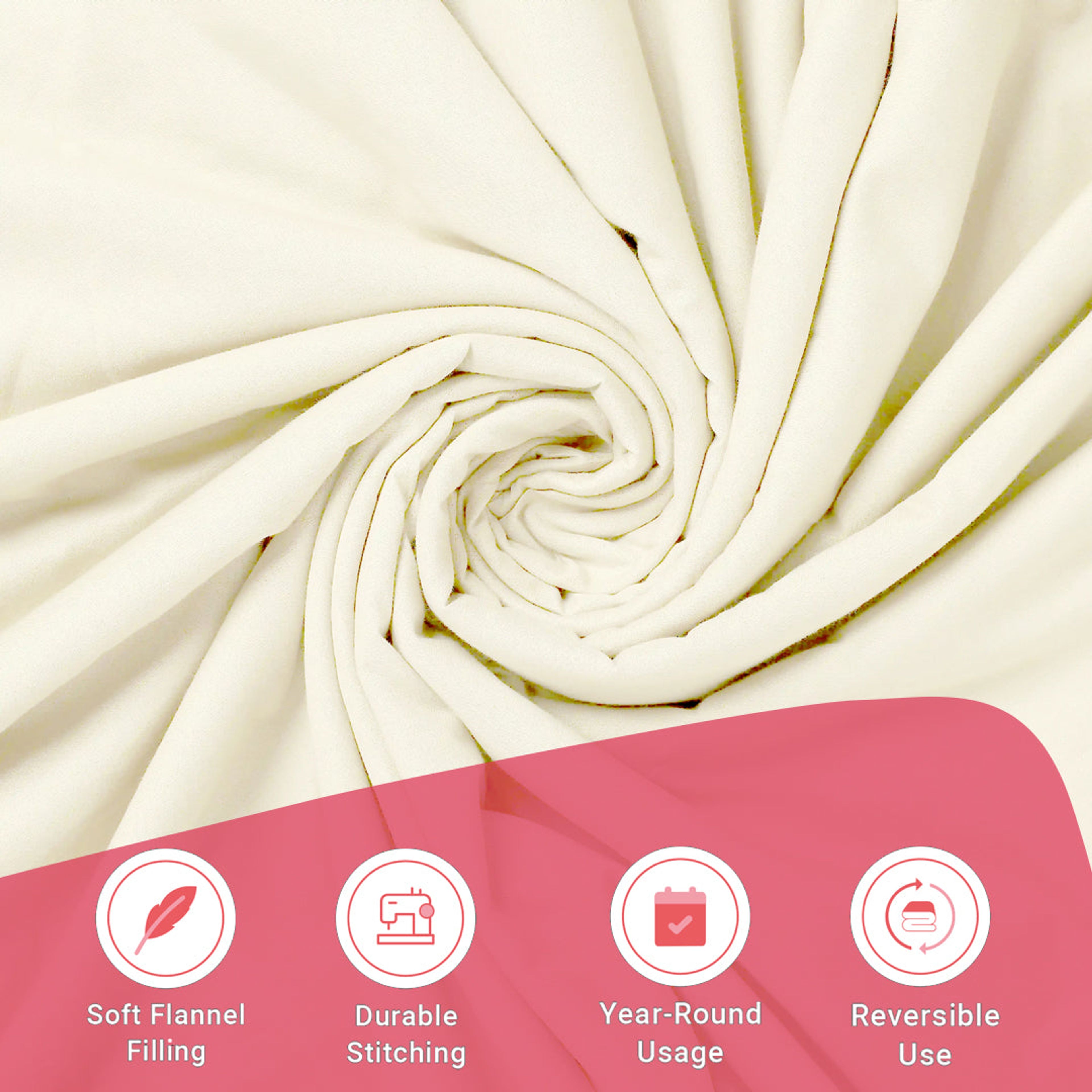 Paleto | Everyday Hues Cotton Solid Dyed Dohar with Super Soft Flannel Layering-Ivory