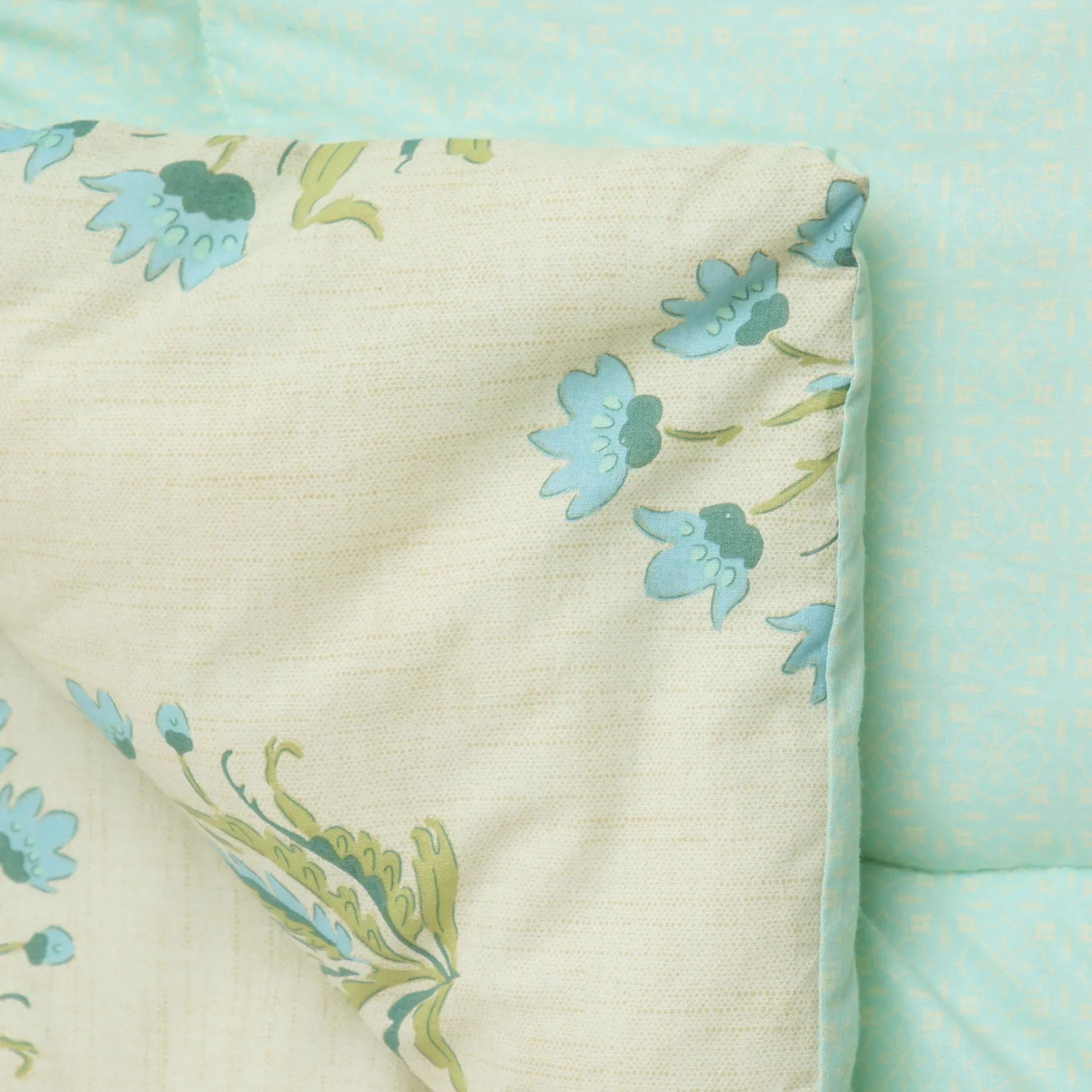 Chippa Lane | Contemporary Indian Print Design 240GSM Reversible Comforter for Extra Warmth-Indian Sage