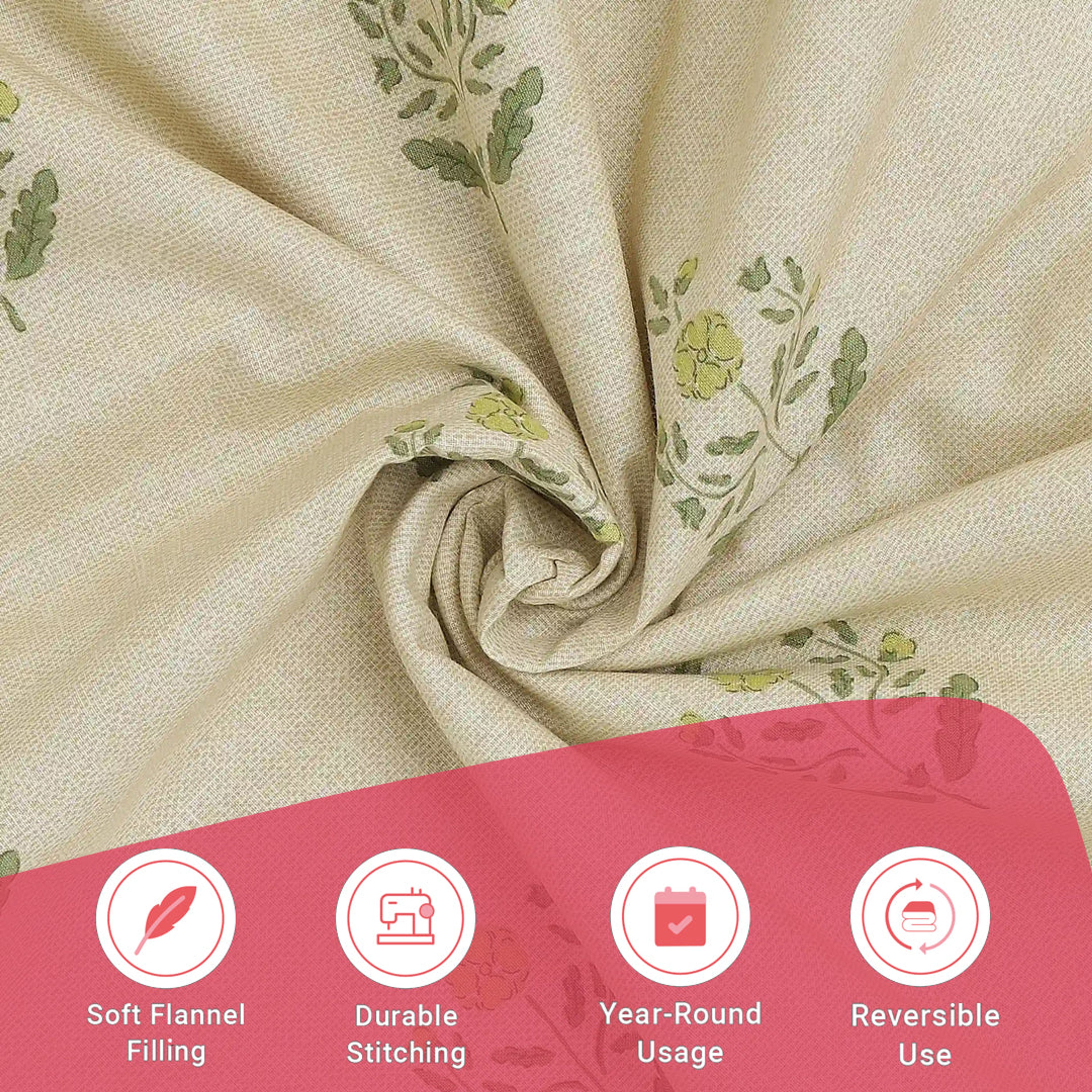 Chippa Lane | Contemporary Indian Print Design Reversible Dohar with Super Soft Flannel Layering-Indian Moss