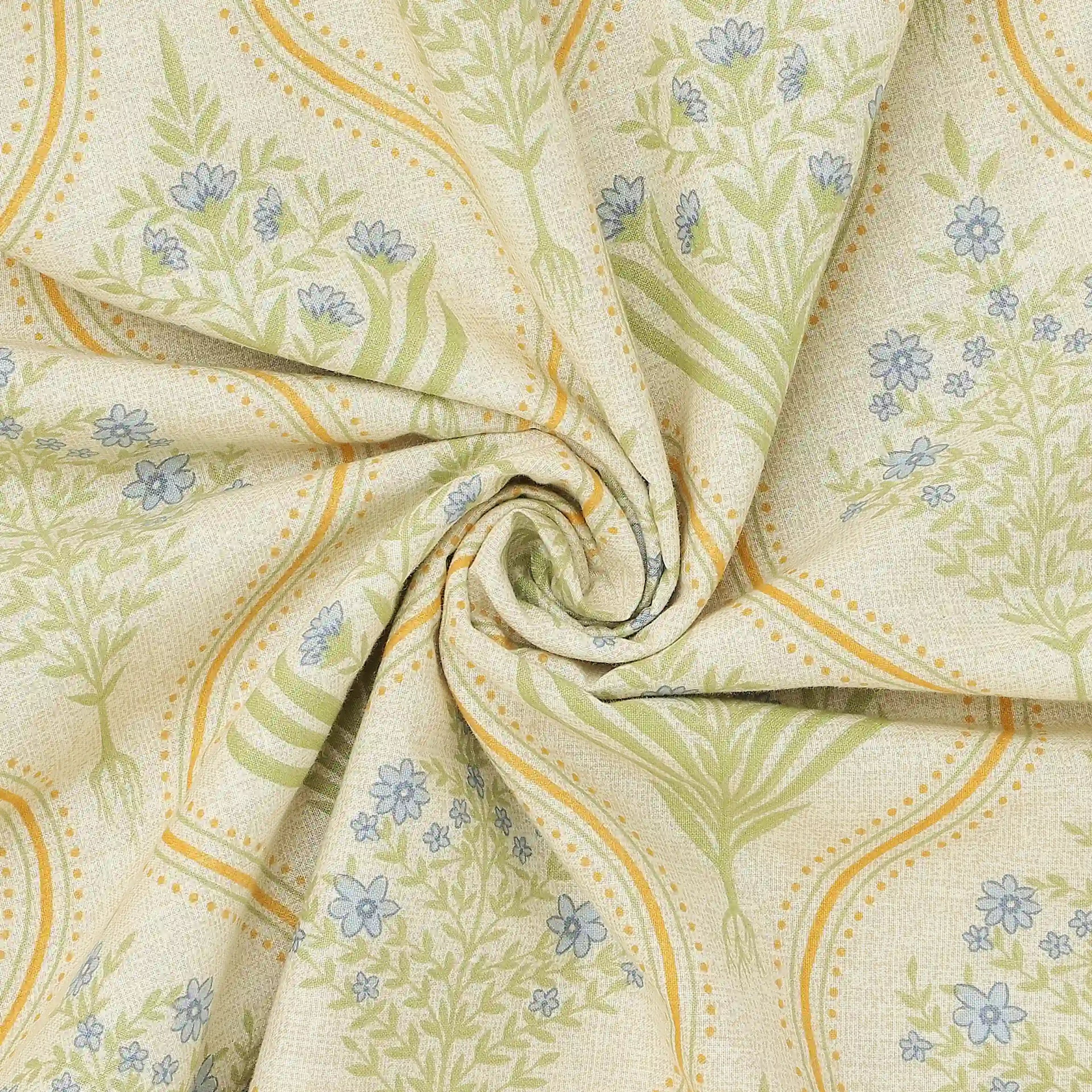 Chippa Lane | Contemporary Indian Print Design Reversible Dohar with Super Soft Flannel Layering-Mustard