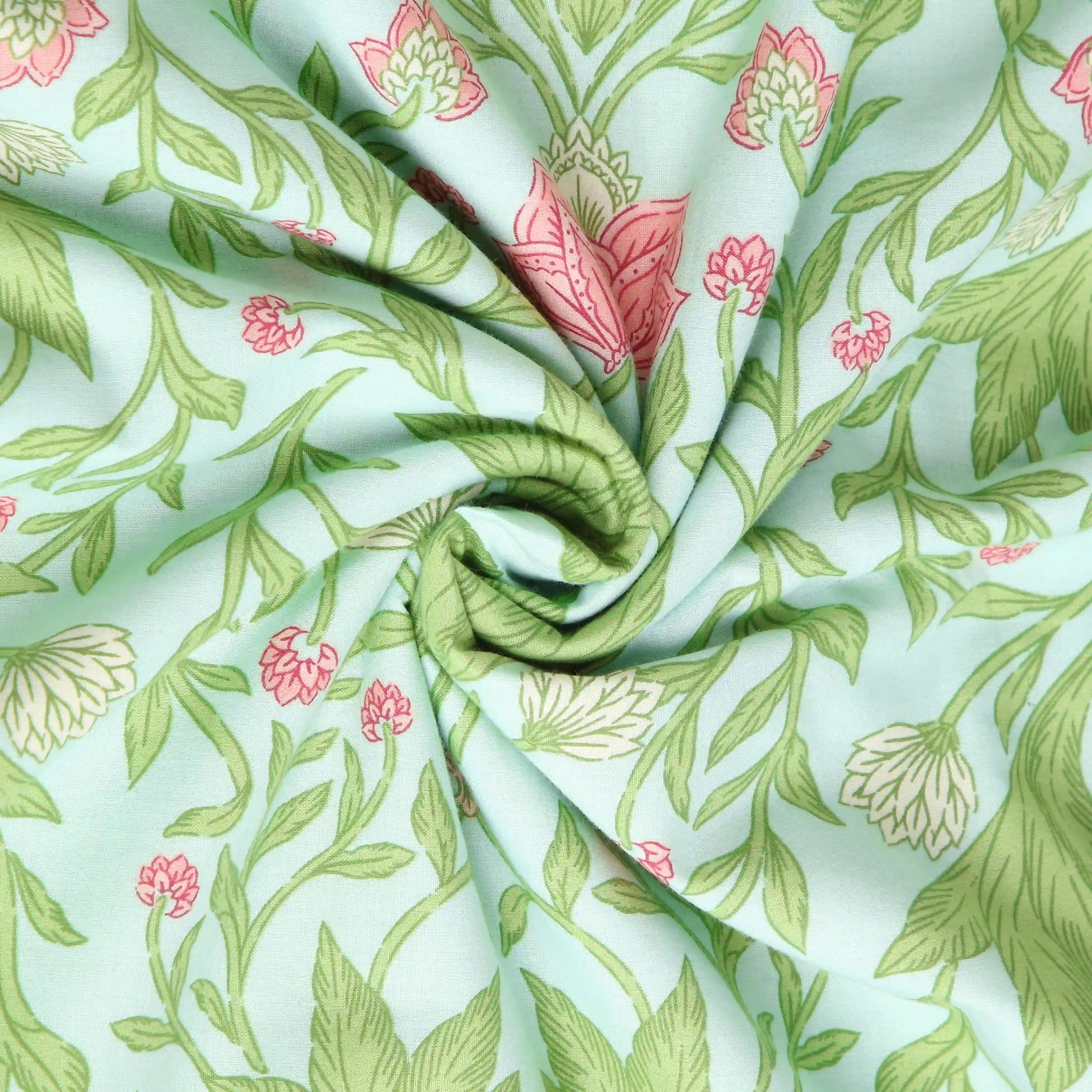 Chippa Lane | Contemporary Indian Print Design Reversible Dohar with Super Soft Flannel Layering-Sage Mint