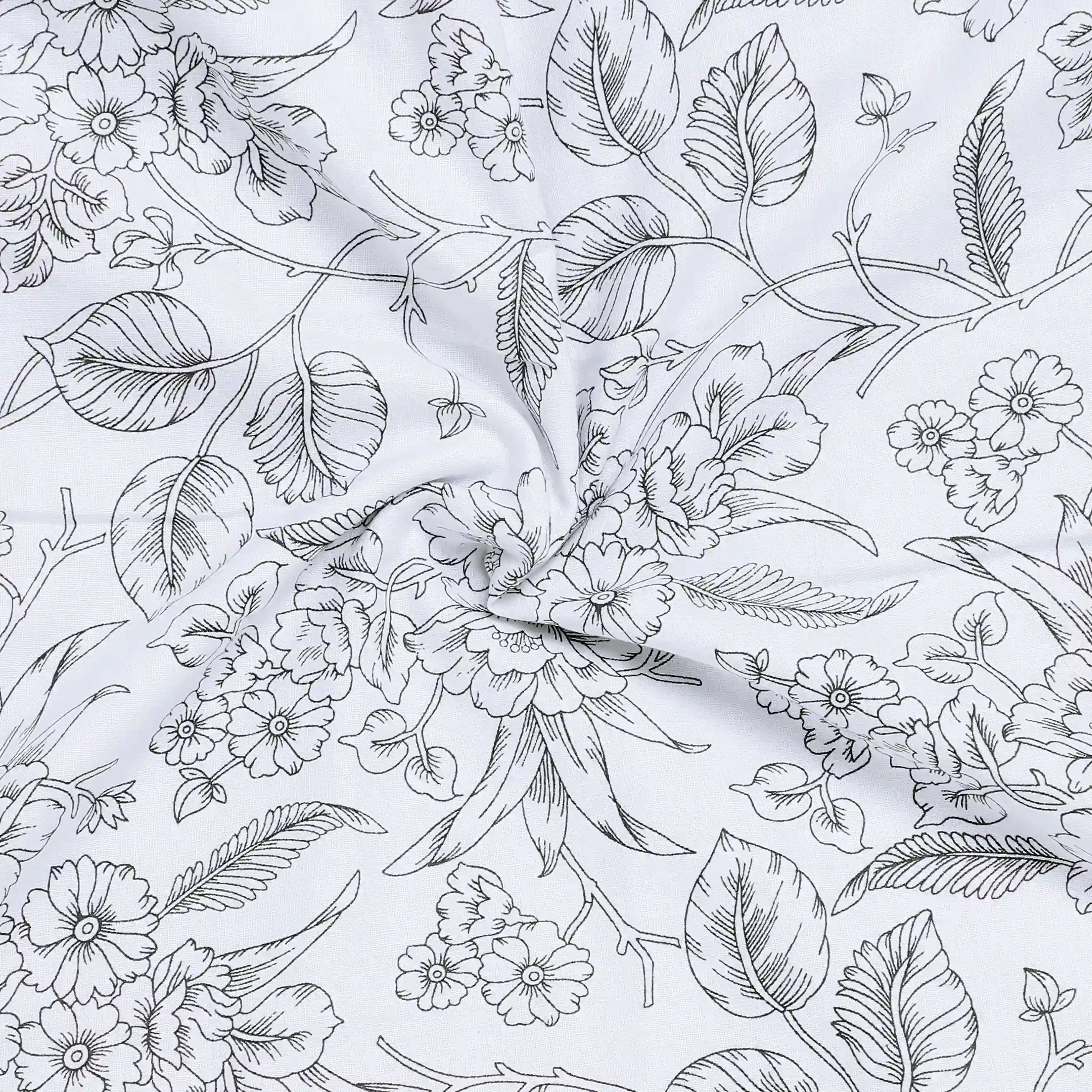 Mishella | Mix & Match Printed Reversible Dohar with Super Soft Flannel Layering - Charcoal Bloom