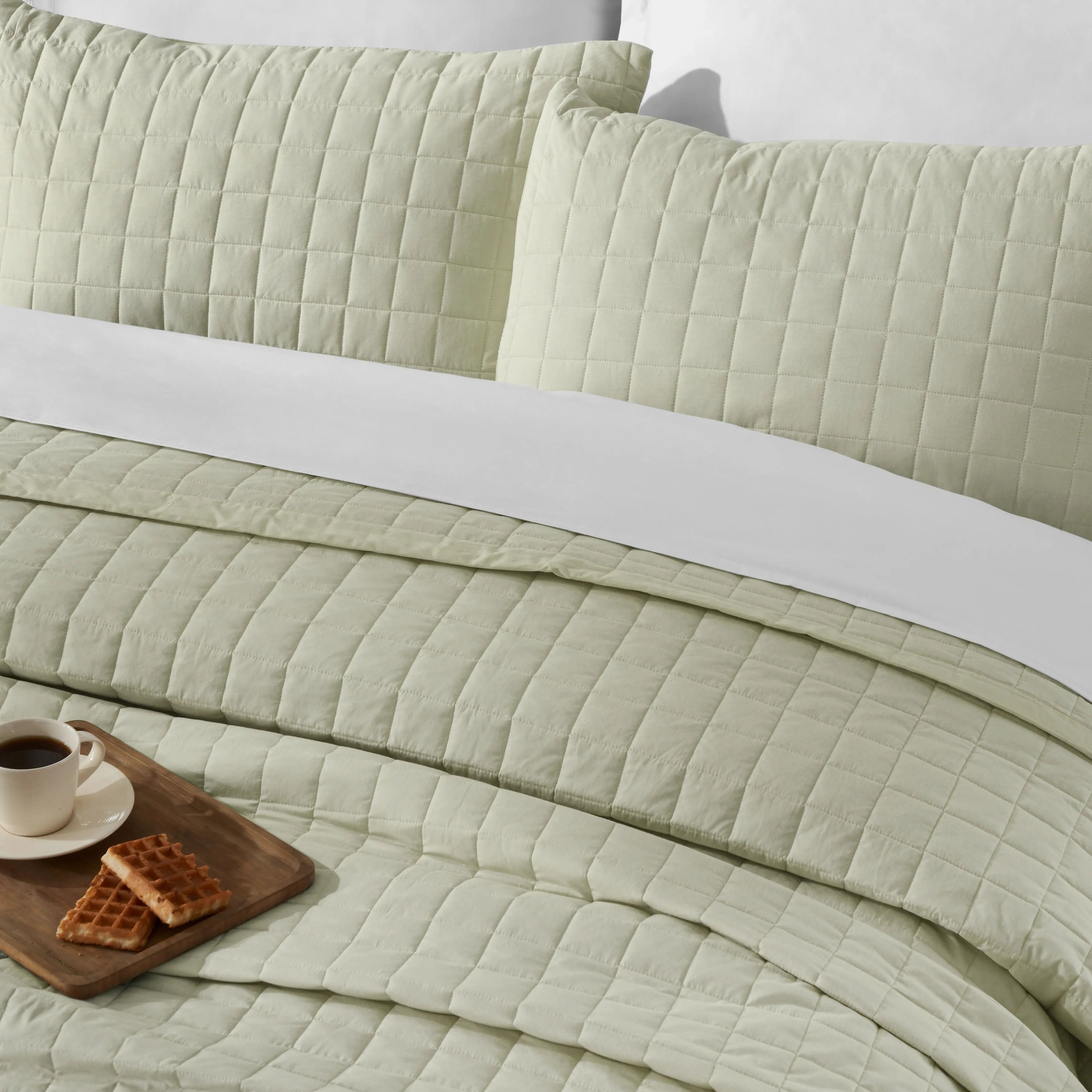 Nuvola | Luxurious Solid Dyed Box Quilted Cotton Bedcover Set