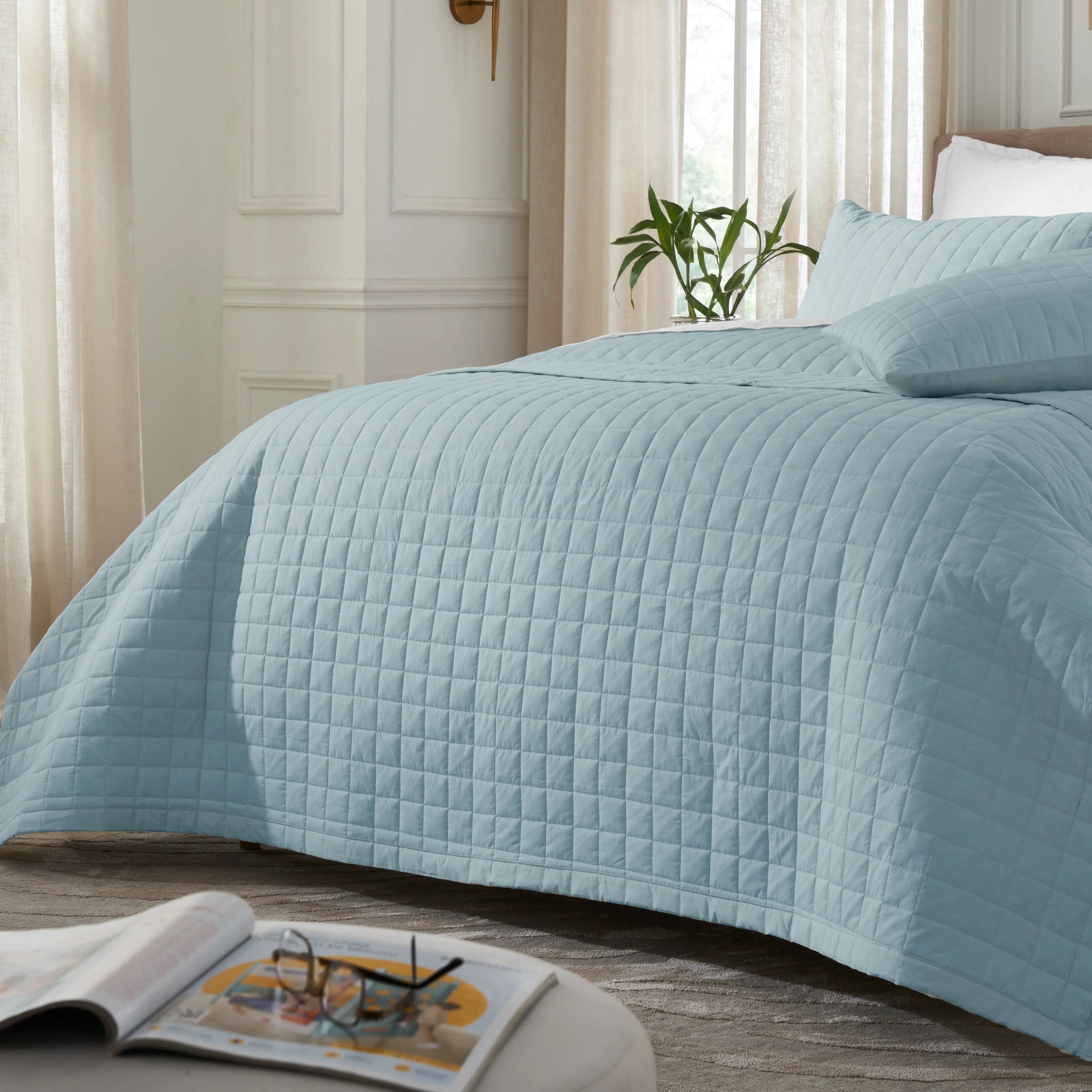 Nuvola | Luxurious Solid Dyed Box Quilted Cotton Bedcover Set