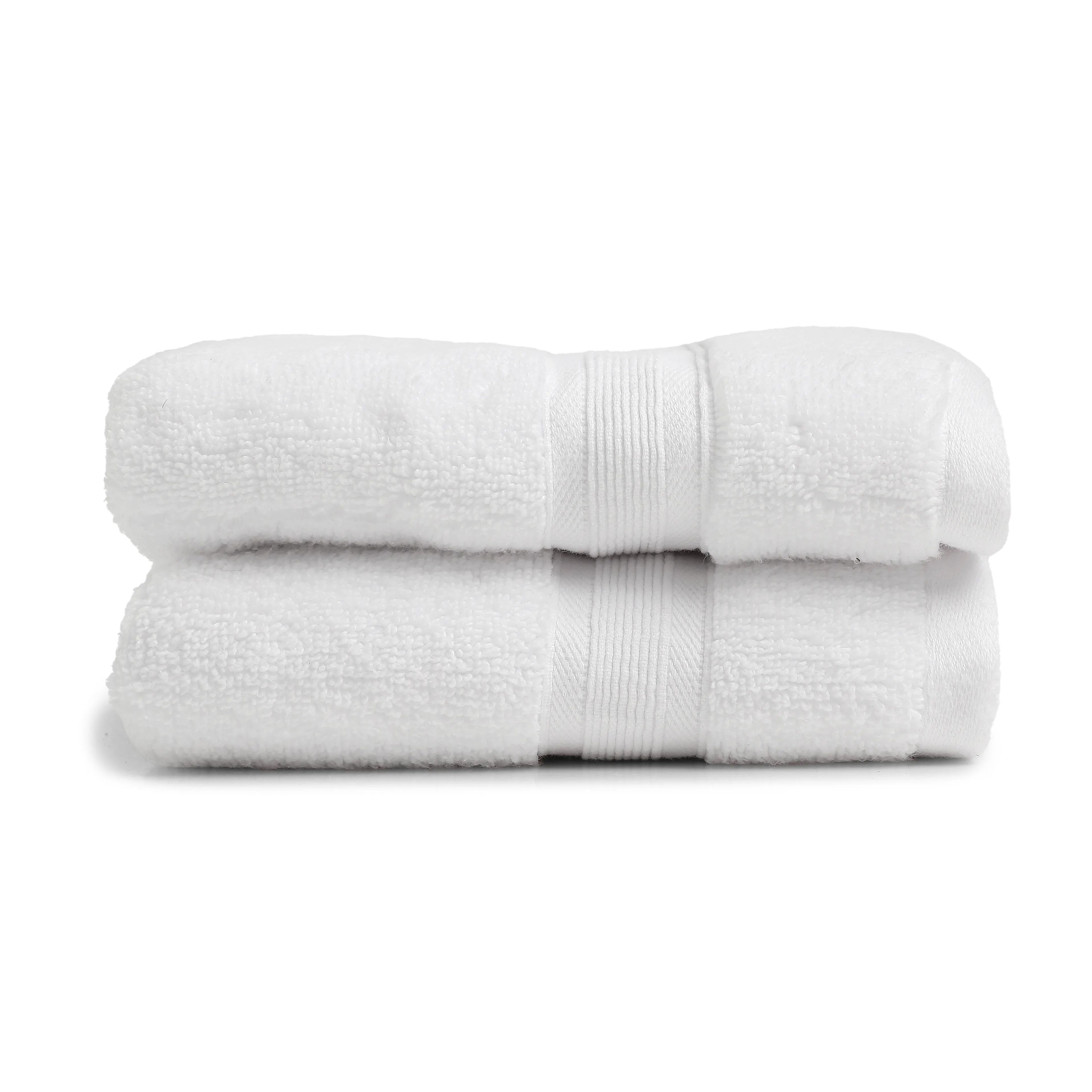 Pelushe | Super Absorbent & Luxurious Zero Twist Cotton Terry Hand Towels | Set of 2