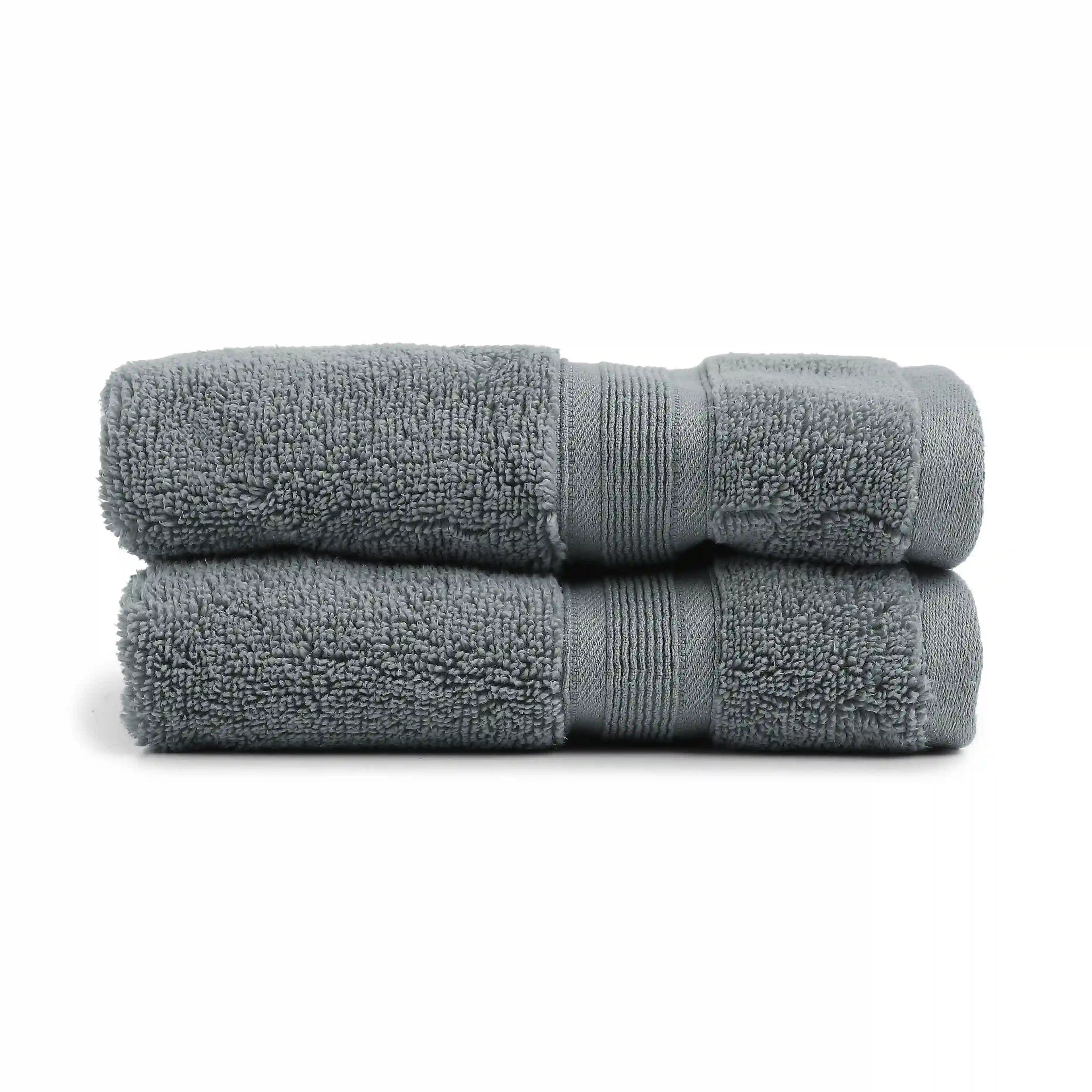 Pelushe | Super Absorbent & Luxurious Zero Twist Cotton Terry Hand Towels | Set of 2