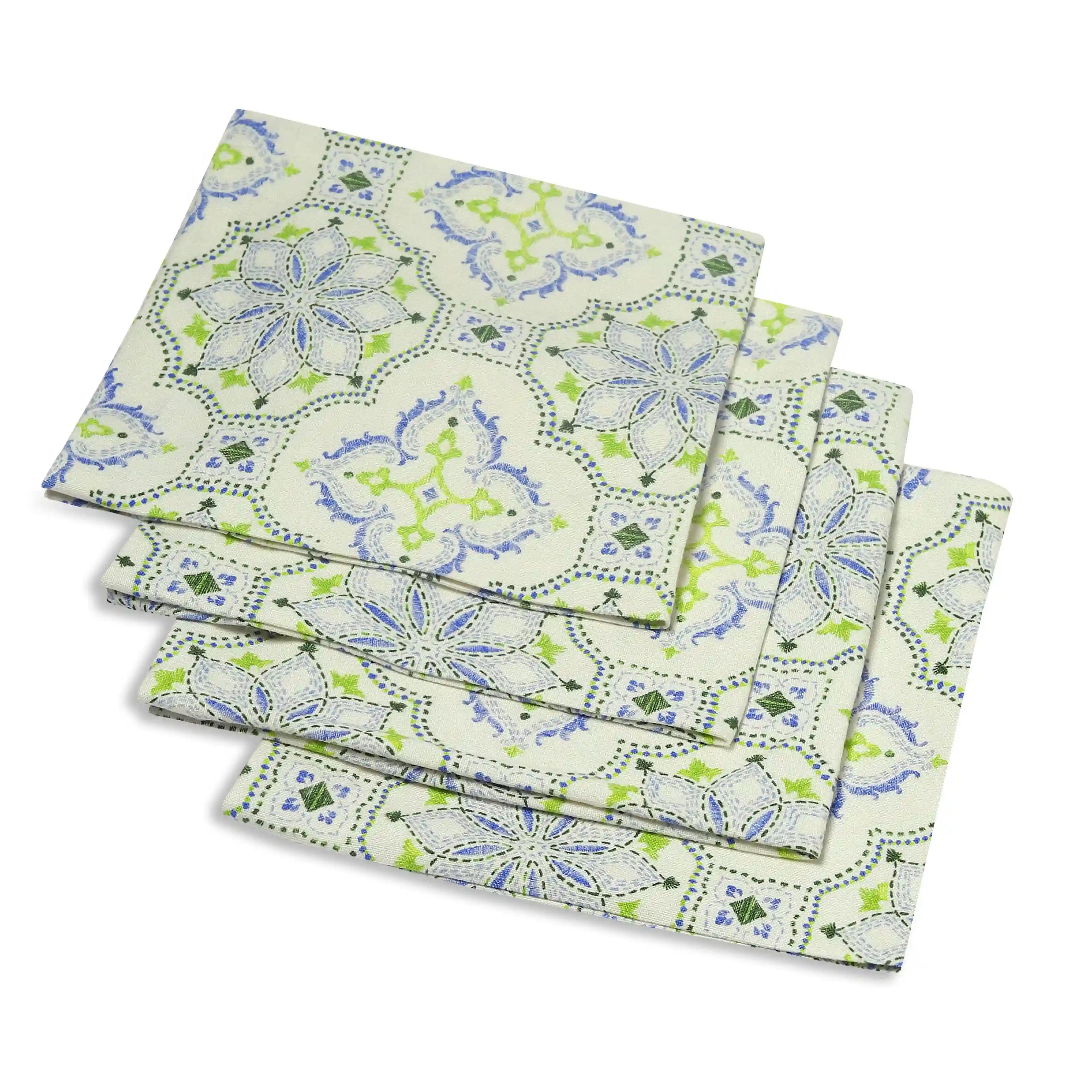 Nonna's Home | Tuscan Inspired Printed Soft & Absorbent Cotton Table Napkins | Set of 4 & 6