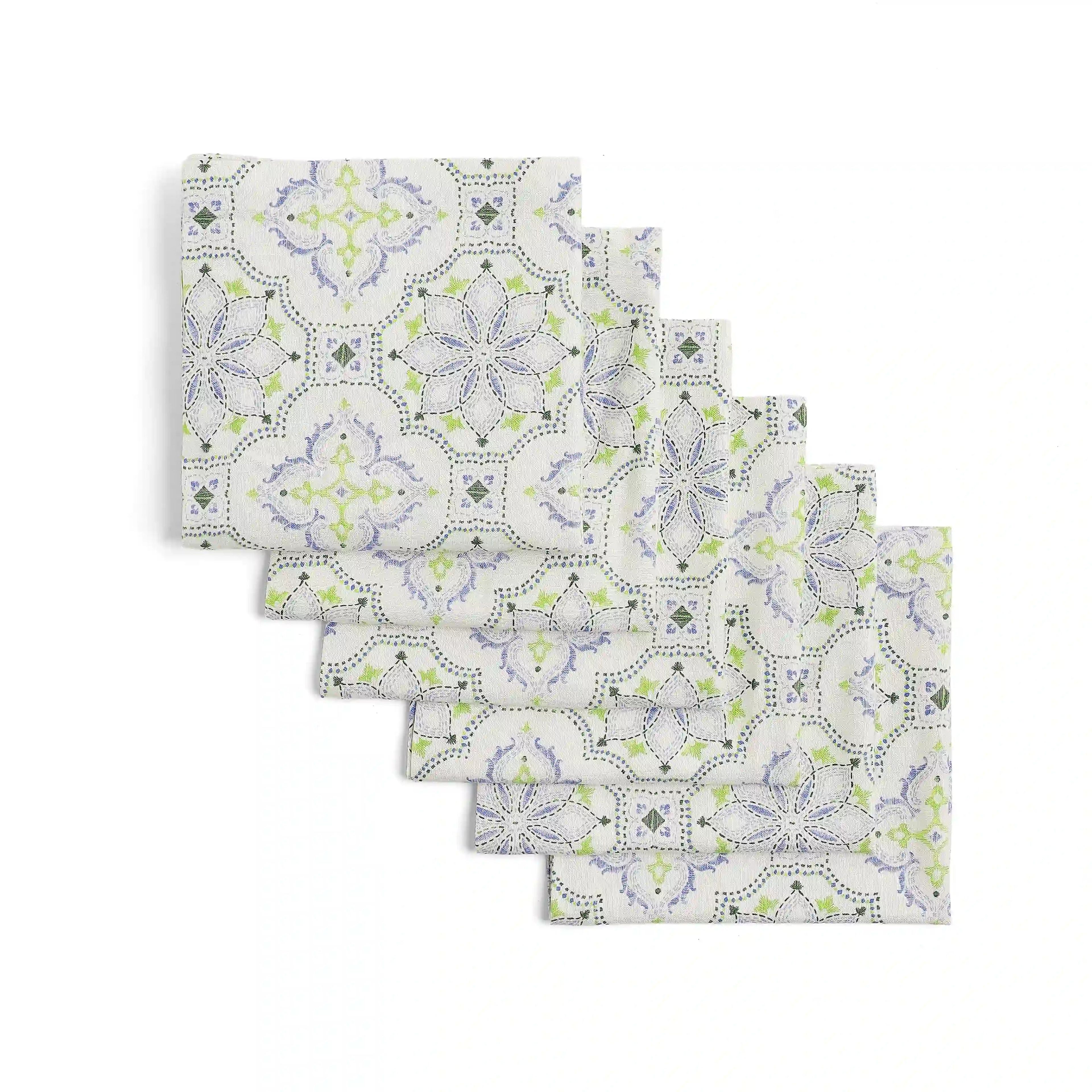 Nonna's Home | Tuscan Inspired Printed Soft & Absorbent Cotton Table Napkins | Set of 4 & 6