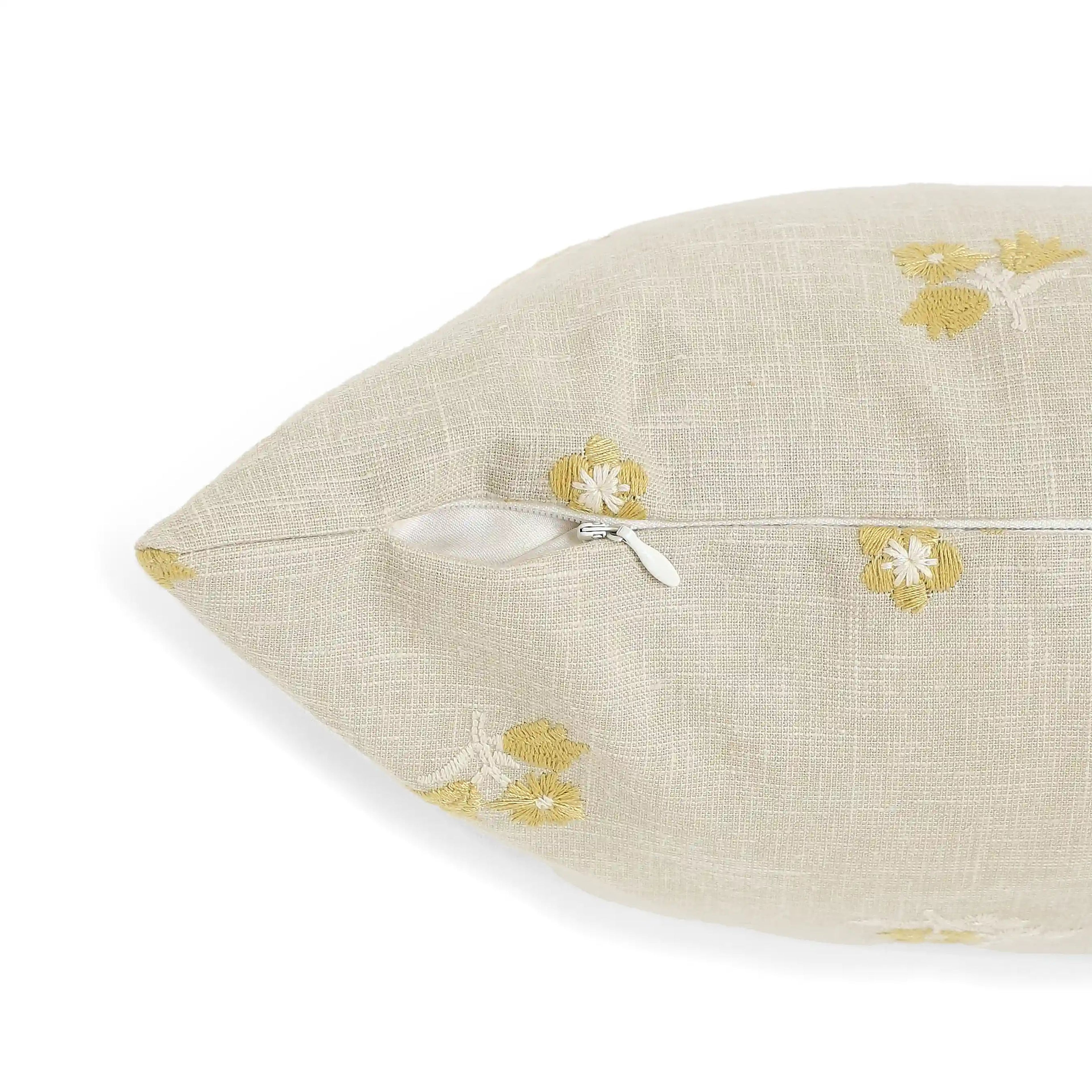 Vissencia Embroidered Cushion Cover | Threaded Petals