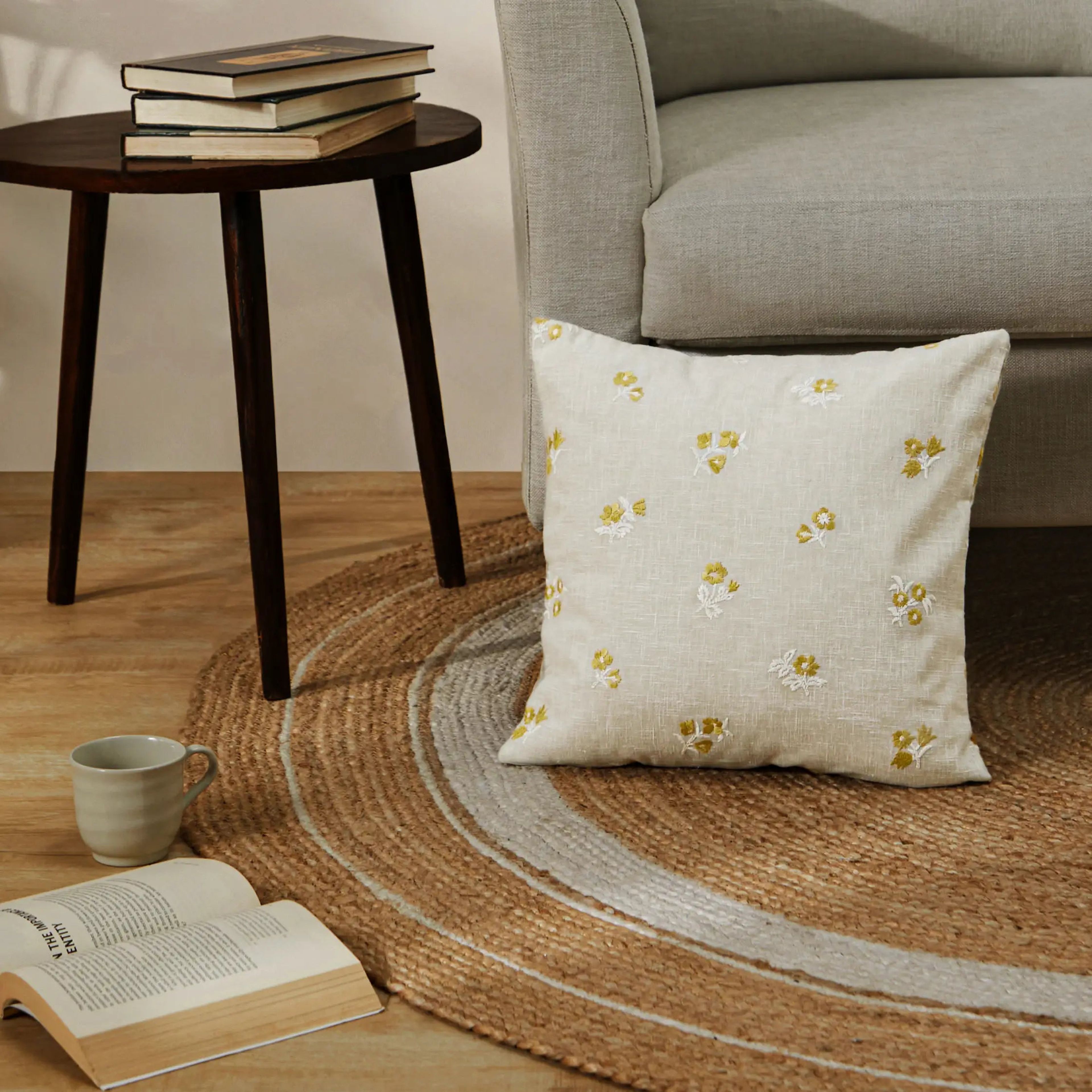 Vissencia Embroidered Cushion Cover | Threaded Petals