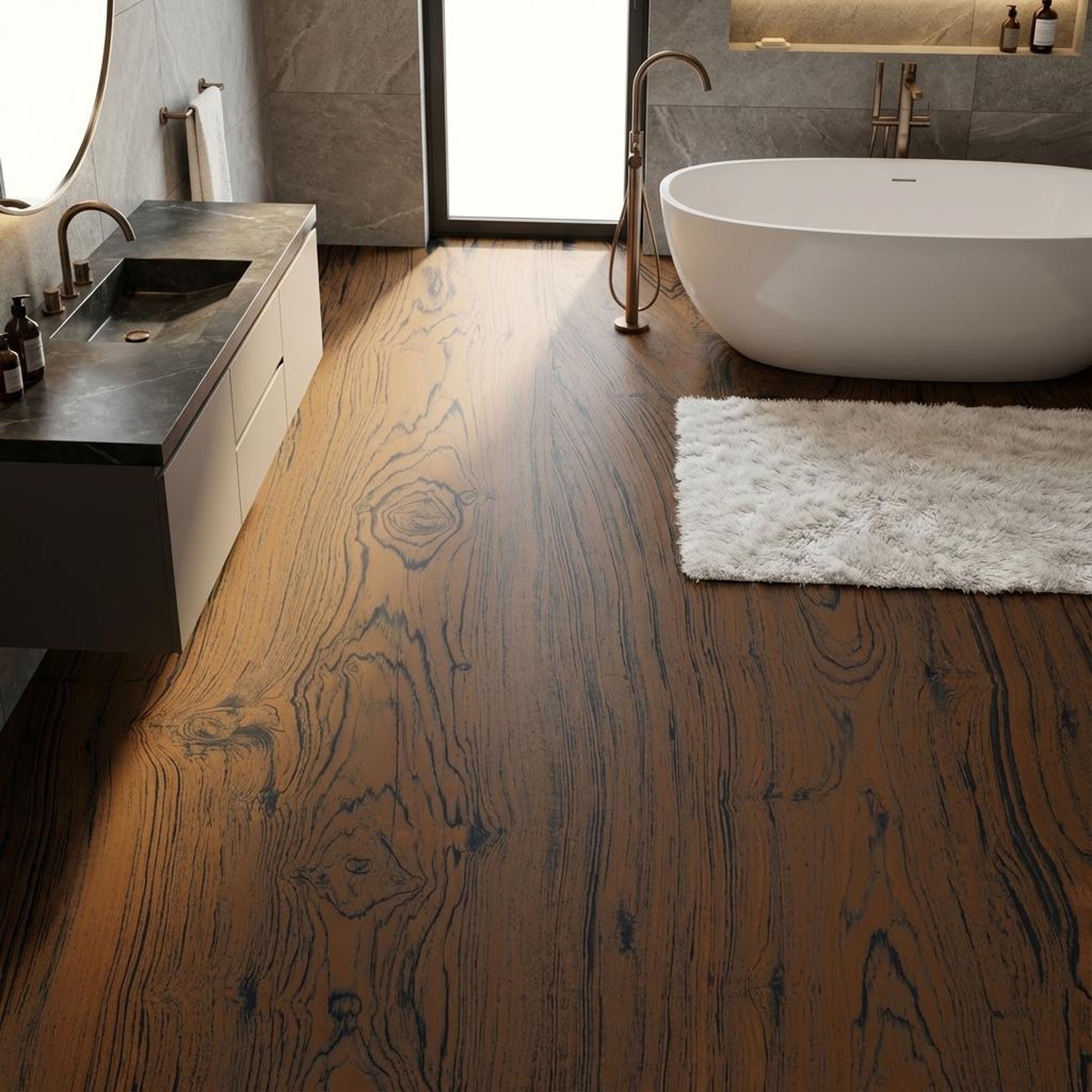 Teak Honey Plank, Cherry Brown, Wood, Tiles - Vitrified - Full Body, 4 x 2 ft, 9 mm