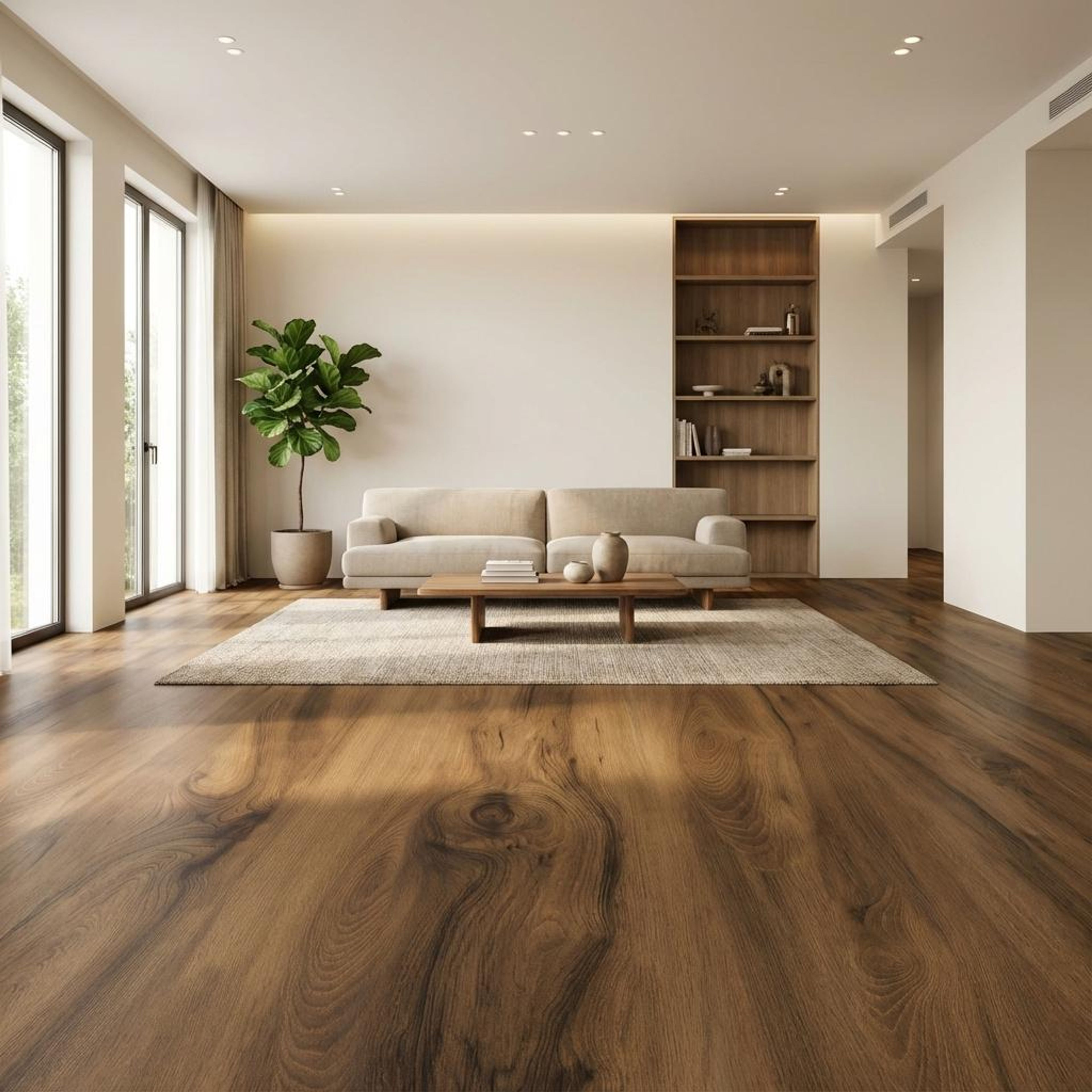 Teak Honey Plank, Teak Light Brown, Wood, Tiles - Vitrified - Full Body, 4 x 2 ft, 9 mm