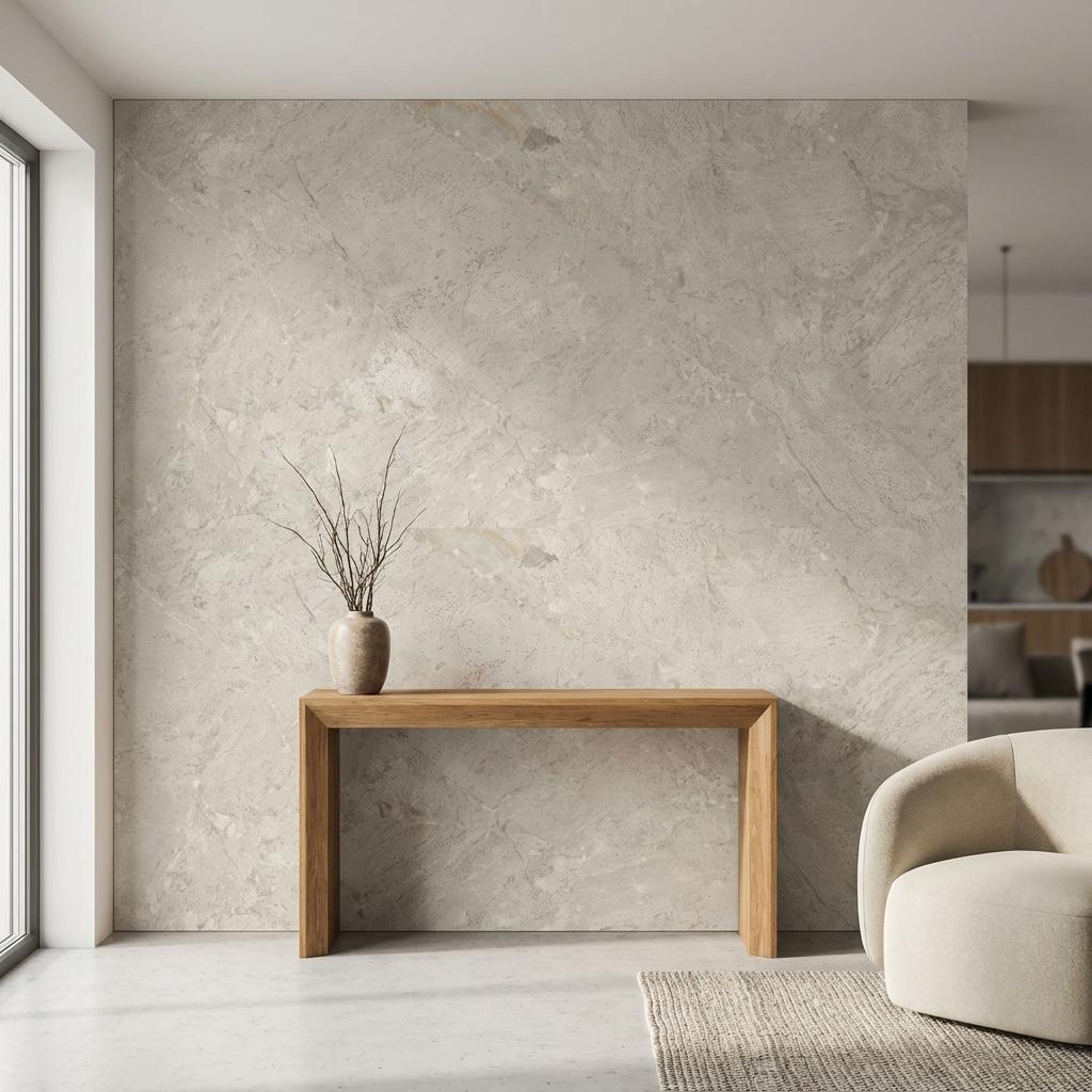 Cratic Snow, Champagne White, Stone, Tiles - Vitrified - Full Body, 4 x 2 ft, 9 mm