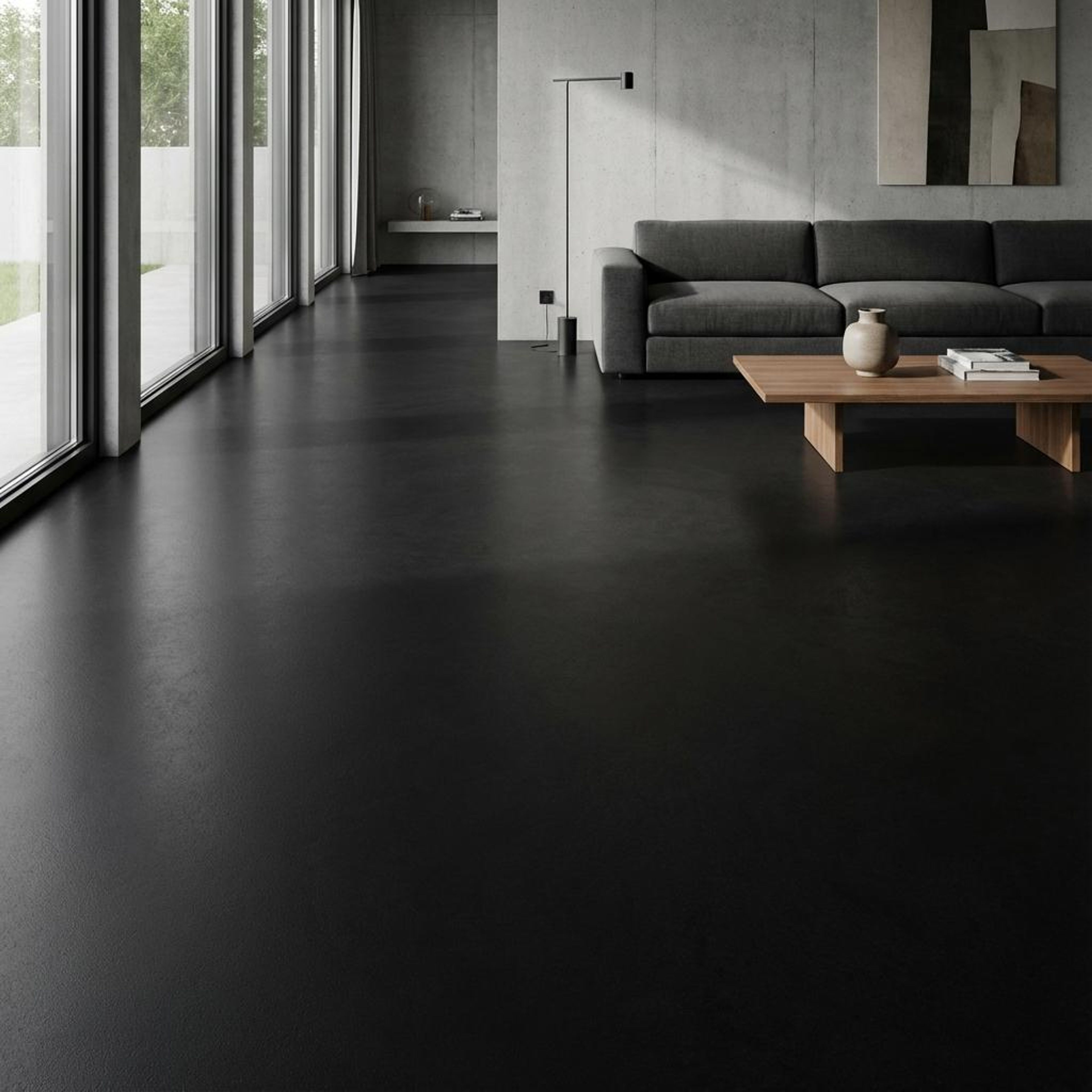 Midnight Onyx, Black, Plain, Tiles - Vitrified - Full Body, 4 x 2 ft, 9 mm