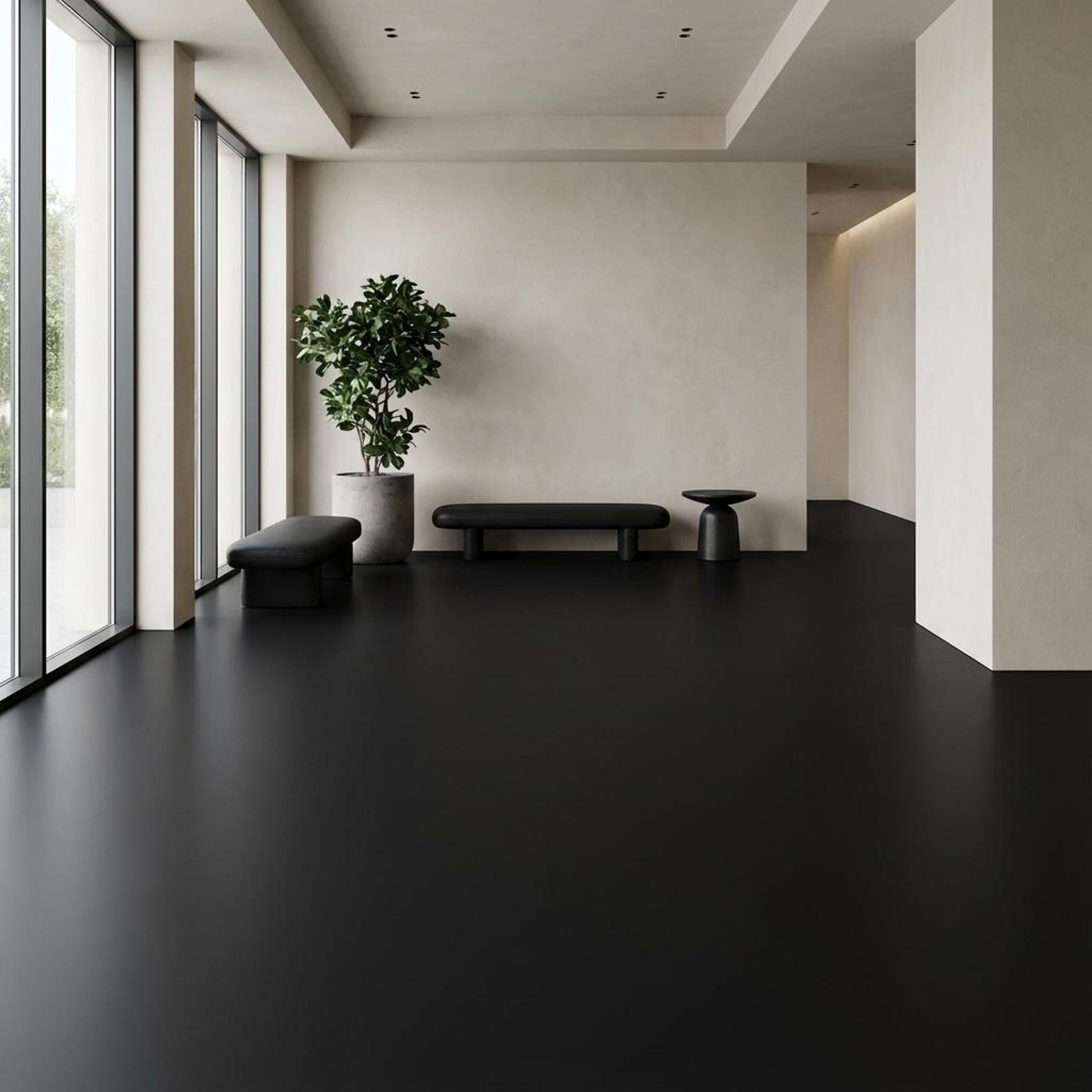 Midnight Onyx, Black, Plain, Tiles - Vitrified - Full Body, 4 x 2 ft, 9 mm