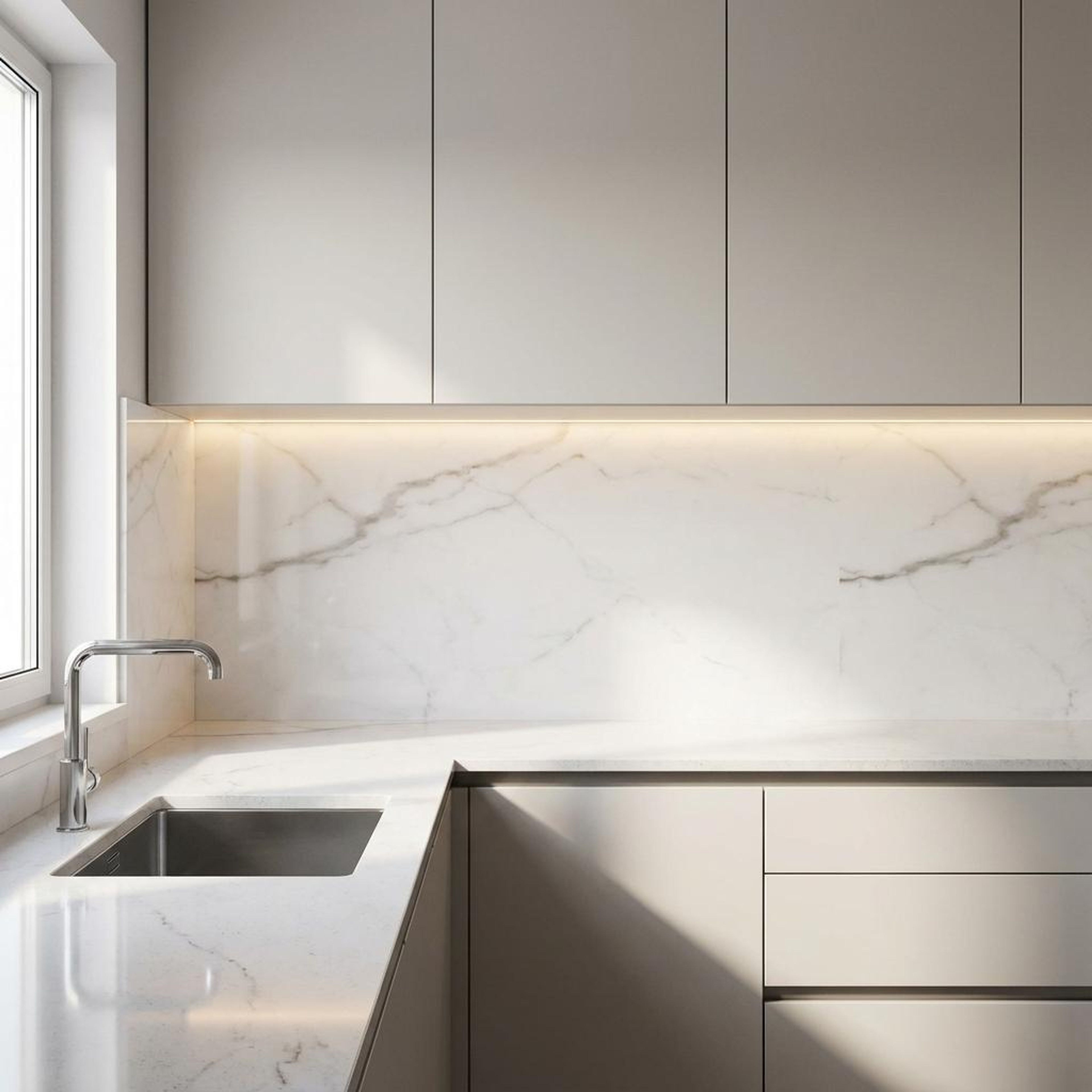 Imperial Pearl Marble, Statuario White, Marble, Tiles - Vitrified - Full Body, 2 x 1 ft, 9 mm