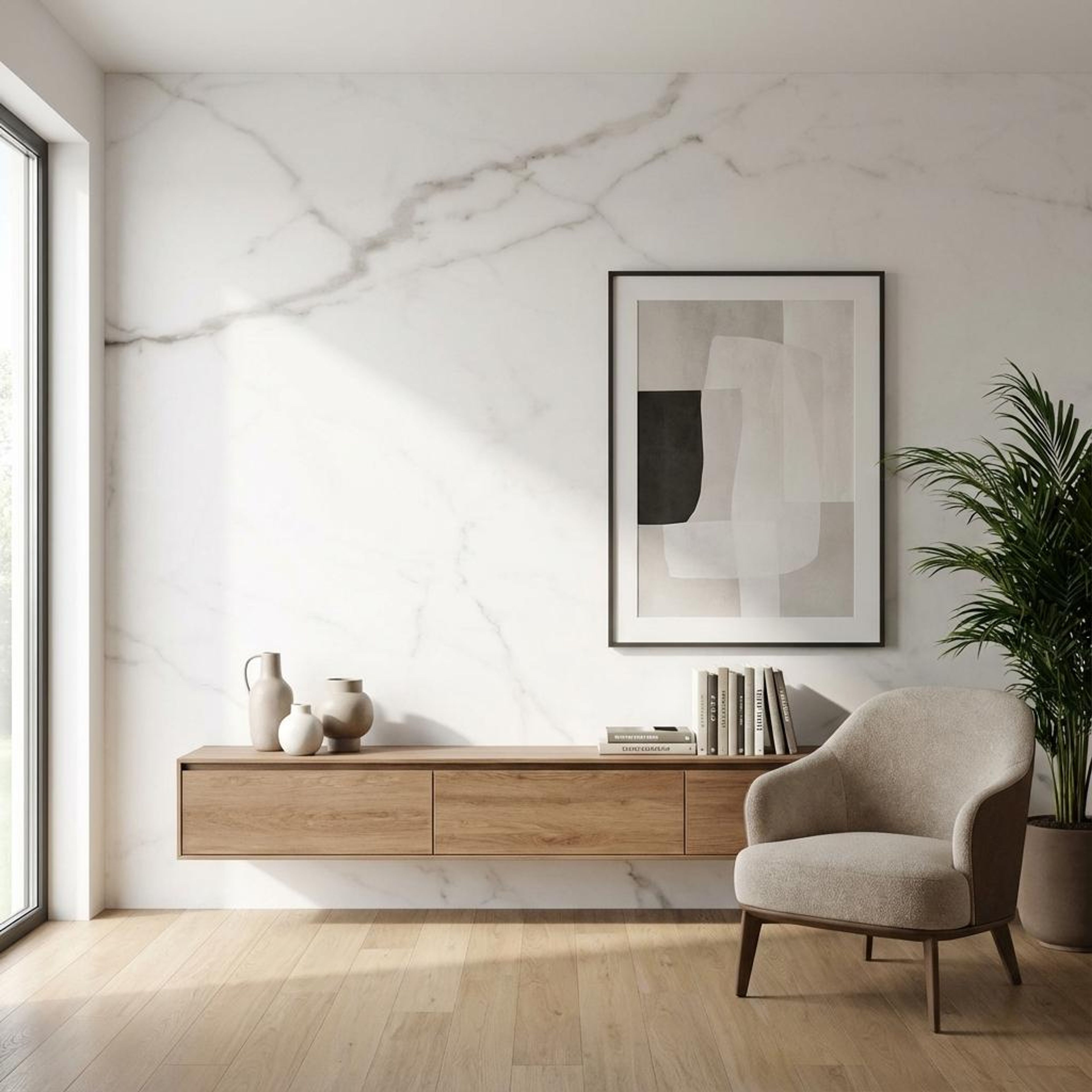 Imperial Pearl Marble, Statuario White, Marble, Tiles - Vitrified - Full Body, 2 x 1 ft, 9 mm